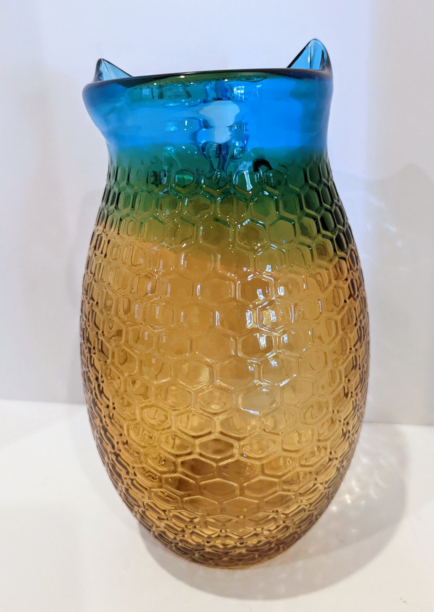 Murano Style MCM Honeycomb Owl Vase