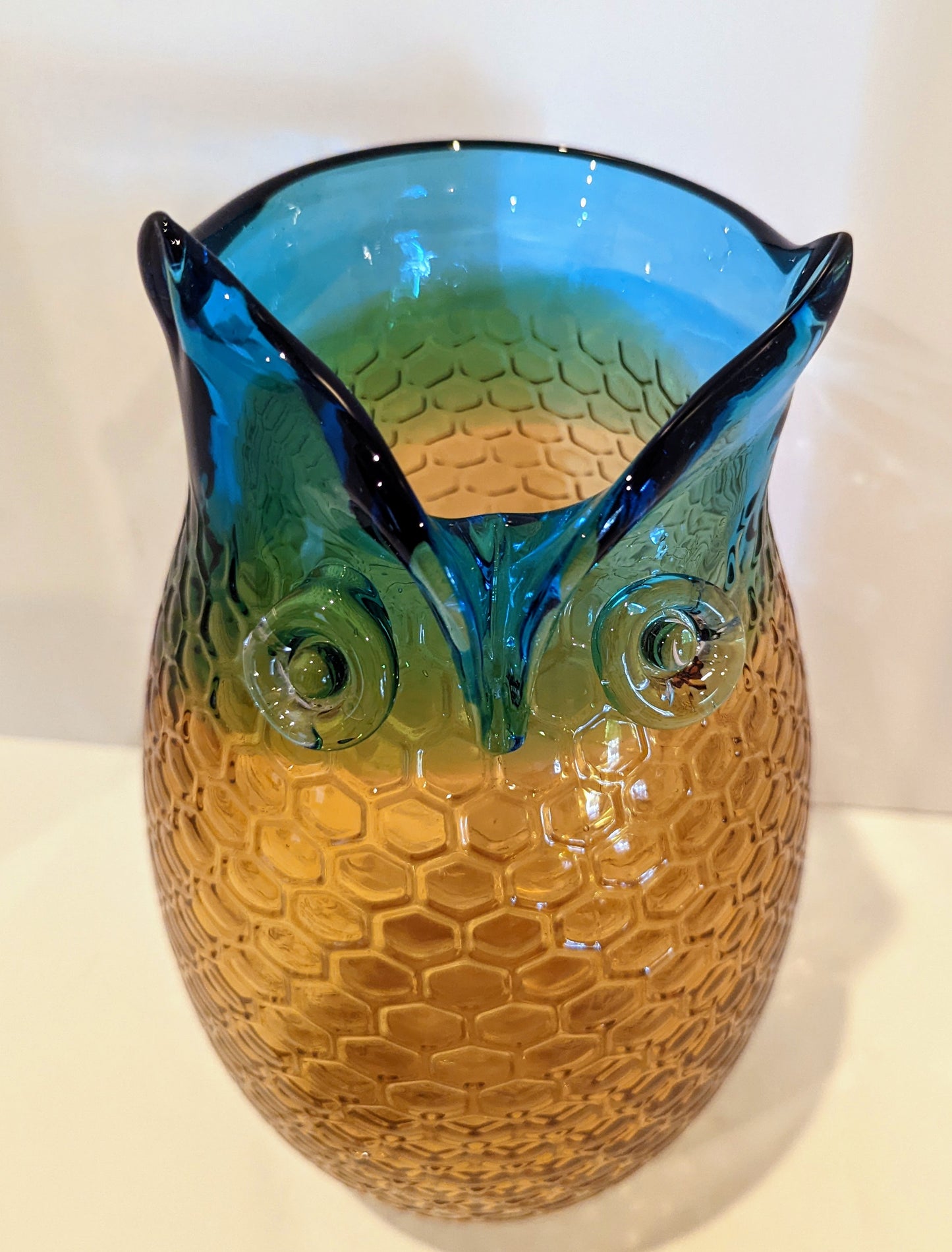 Murano Style MCM Honeycomb Owl Vase