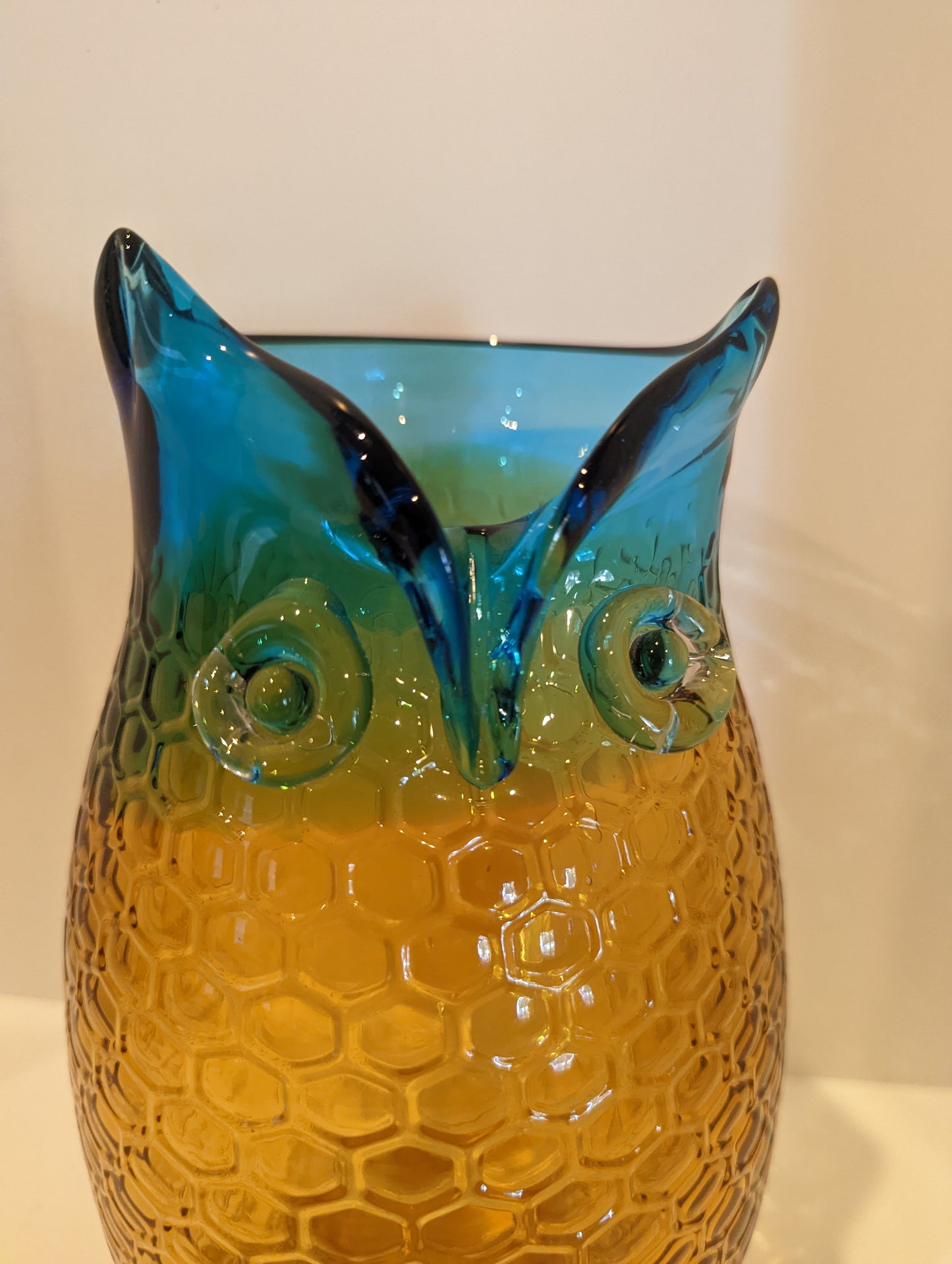 Murano Style MCM Honeycomb Owl Vase