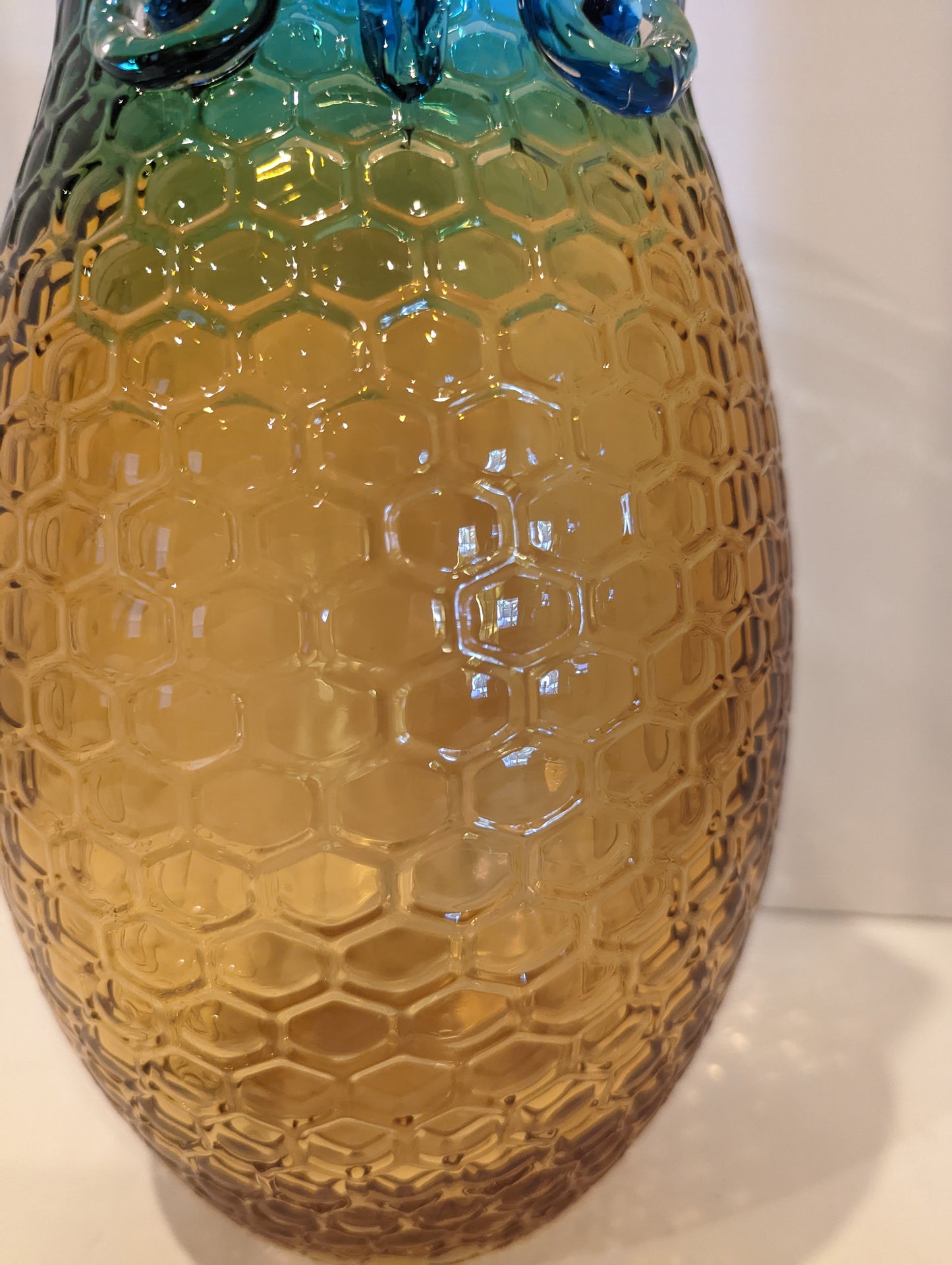 Murano Style MCM Honeycomb Owl Vase