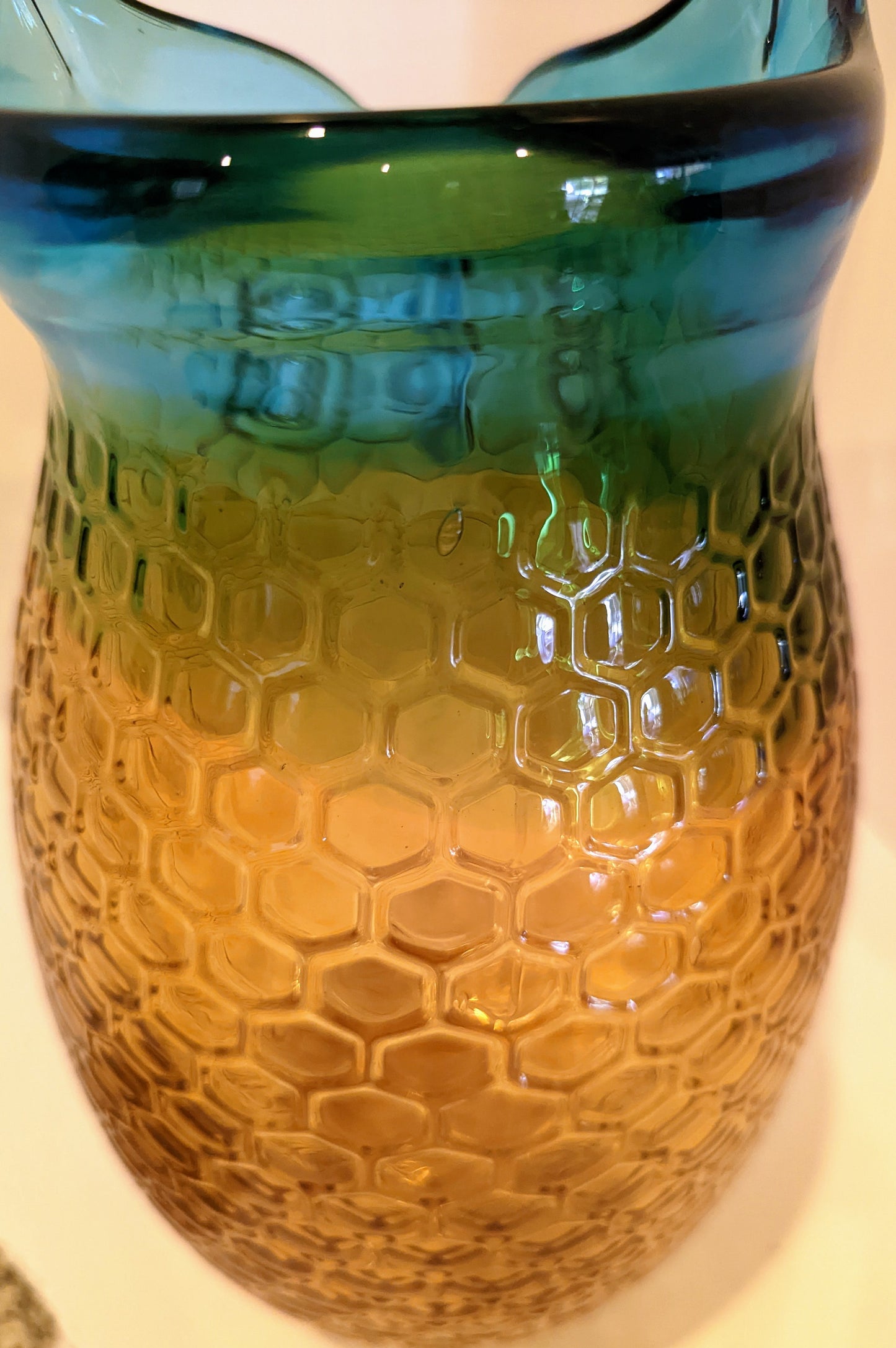 Murano Style MCM Honeycomb Owl Vase