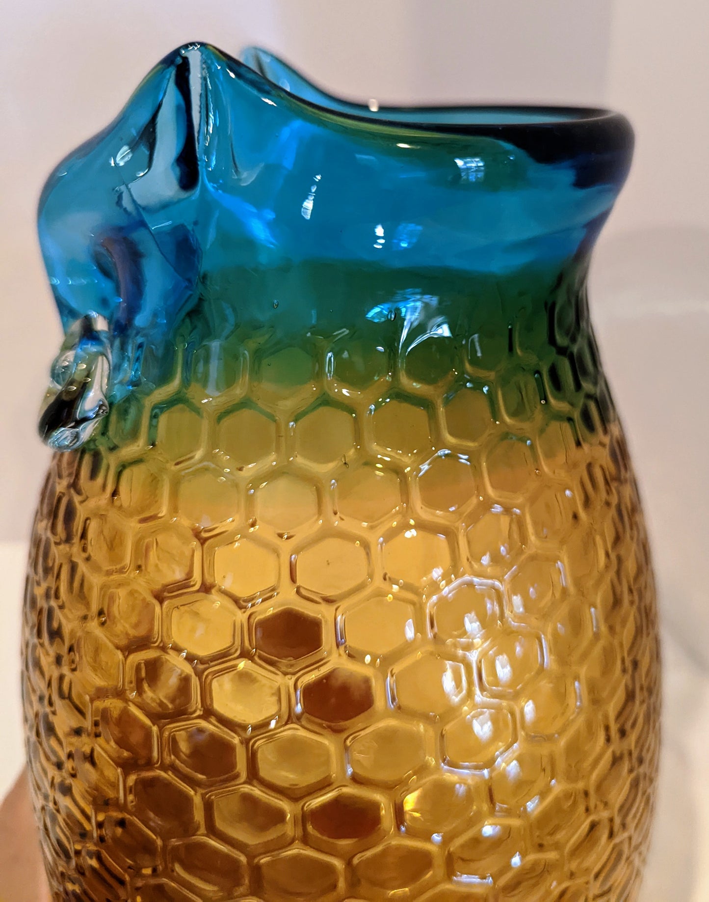 Murano Style MCM Honeycomb Owl Vase