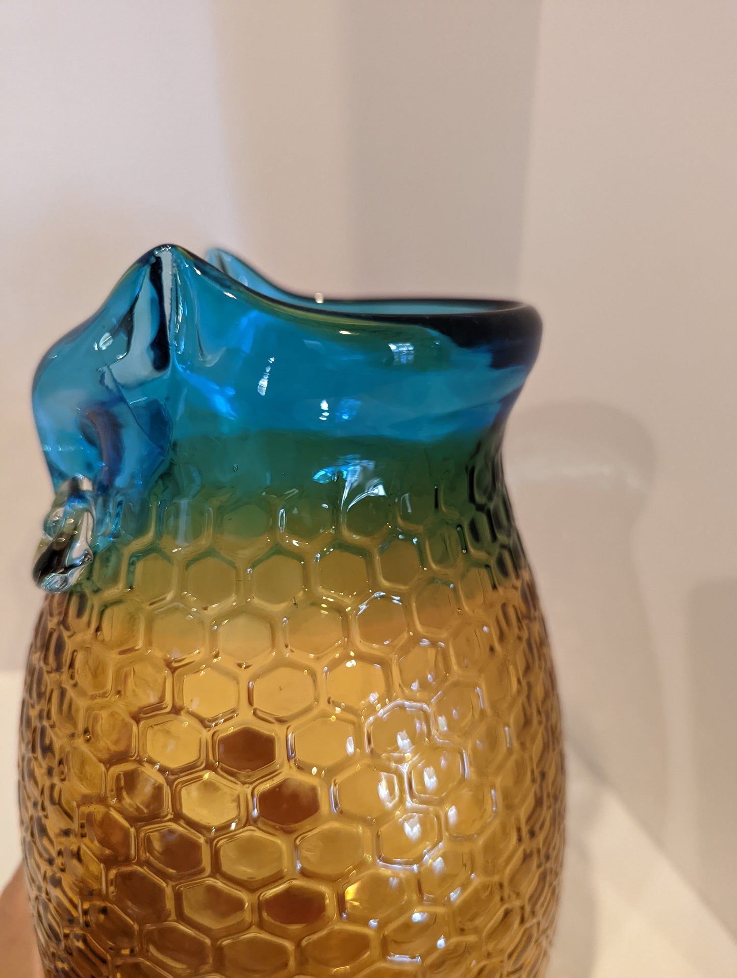Murano Style MCM Honeycomb Owl Vase
