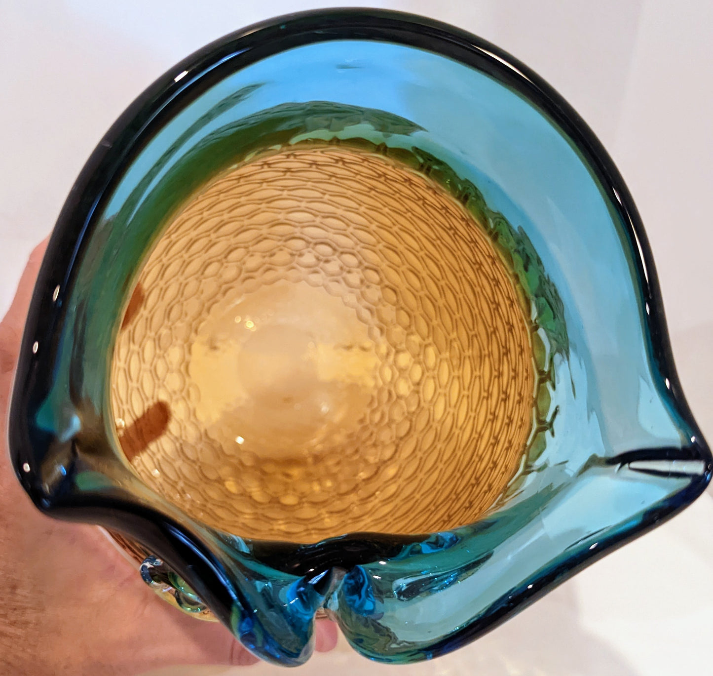 Murano Style MCM Honeycomb Owl Vase