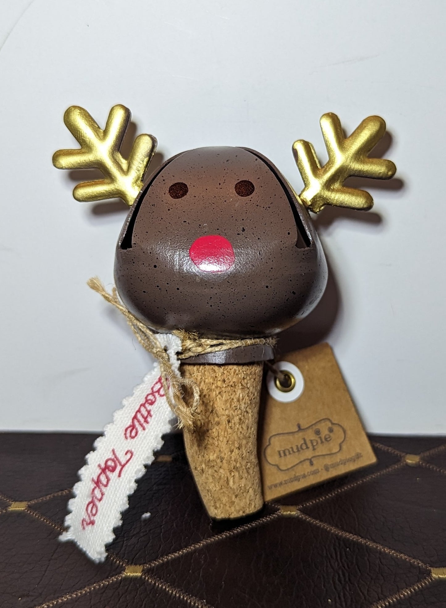 Rudolph Reindeer Bottle Stopper Mudpie