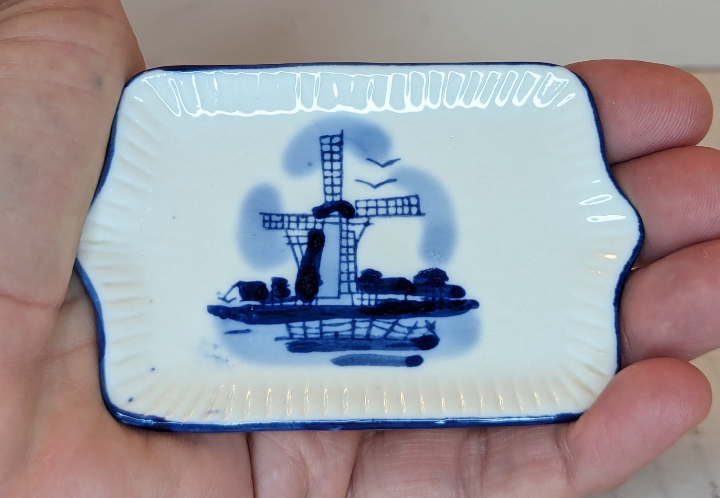 Delft Blue Miniature Platter for Child's Tea Set