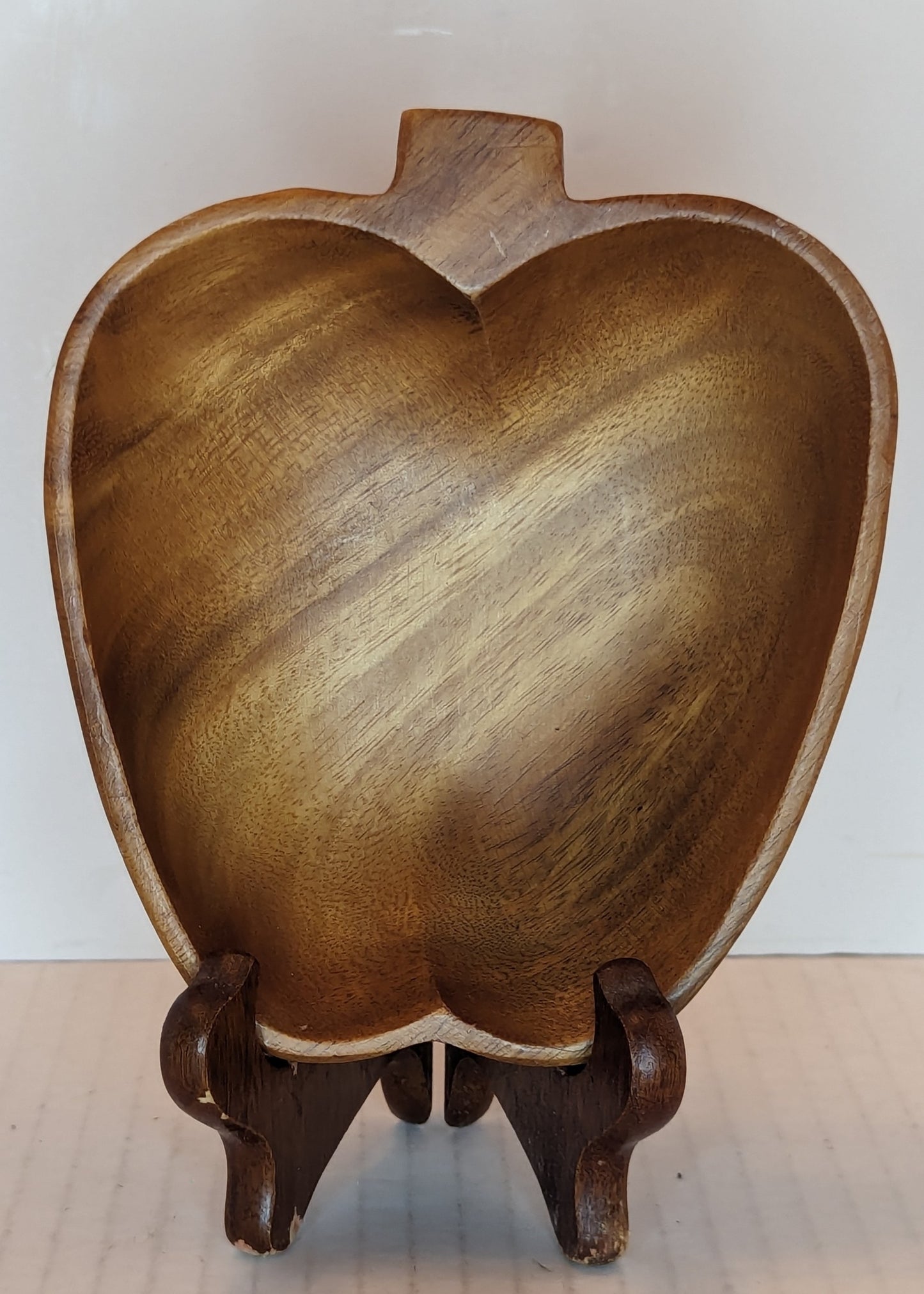 Apple Shaped Wooden Bowl