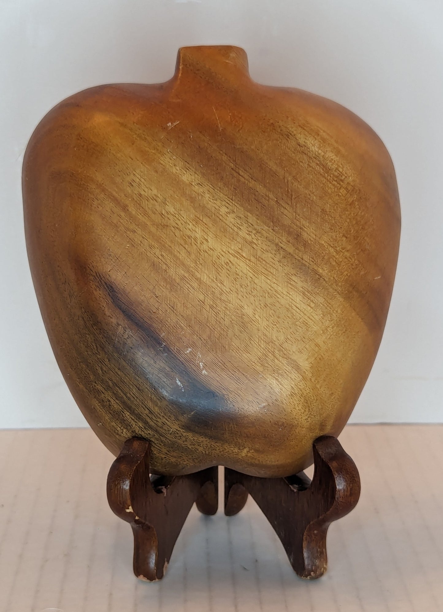 Apple Shaped Wooden Bowl