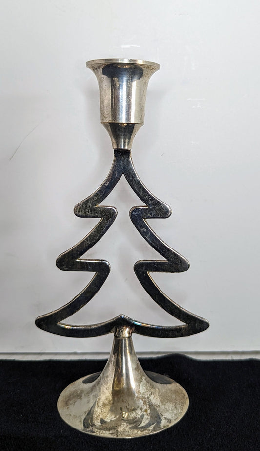 International Silver Christmas Tree Candle Holder
