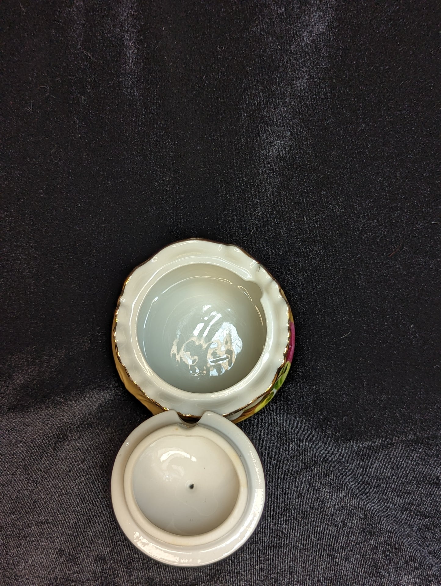 Lefton Heritage Brown Floral Jelly and Jam Pot