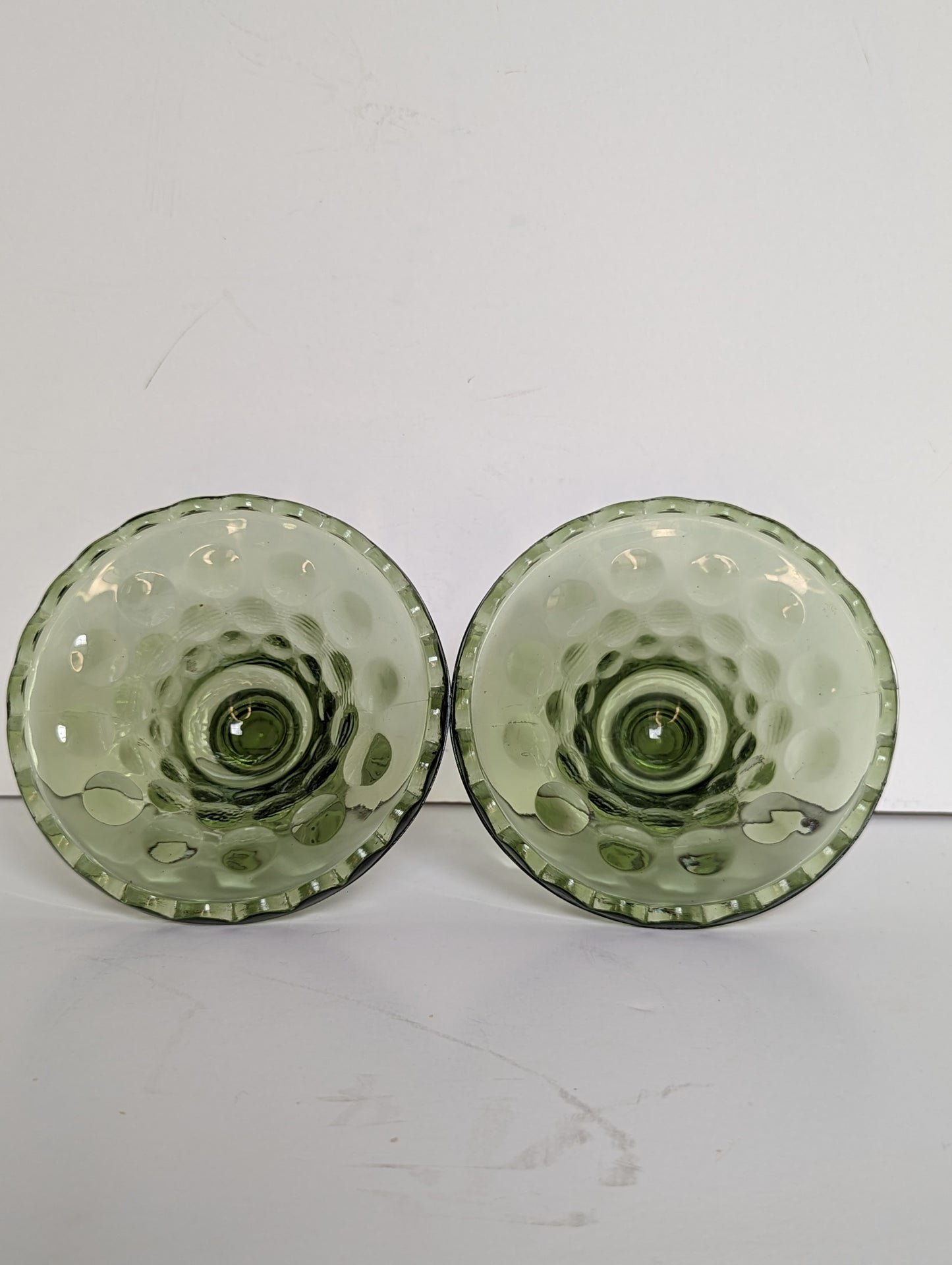 Hazel-Atlas Eldorado Green Candle Holders