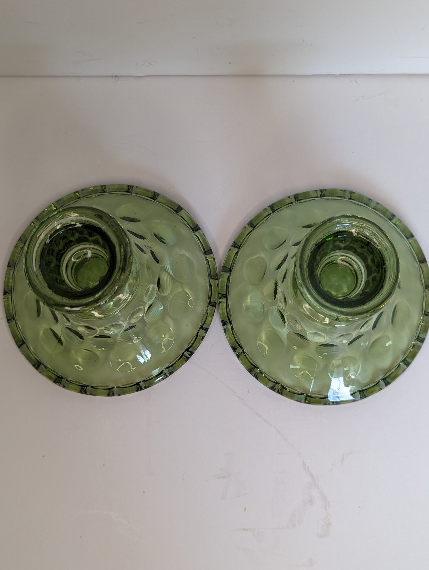 Hazel-Atlas Eldorado Green Candle Holders