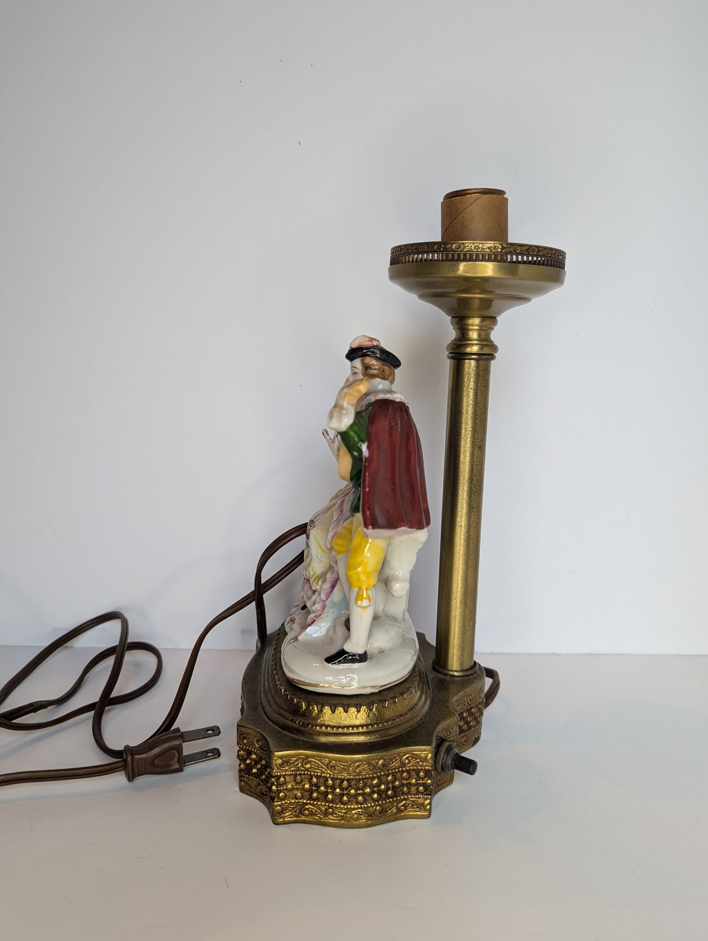 Porcelain Lamp, Colonial figurines, Courting Couple