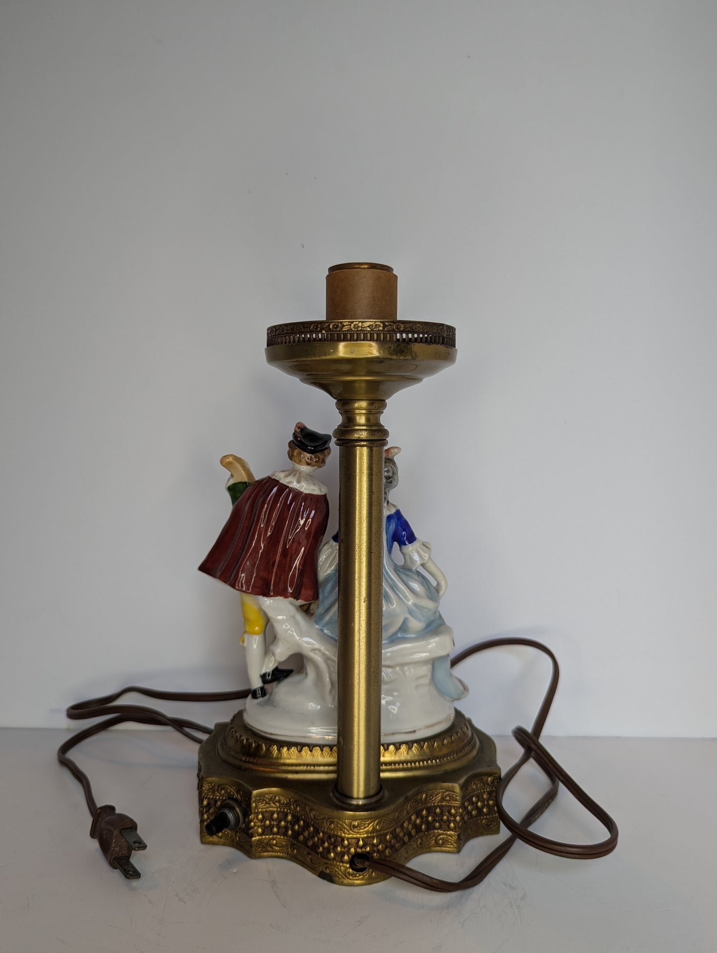 Porcelain Lamp, Colonial figurines, Courting Couple