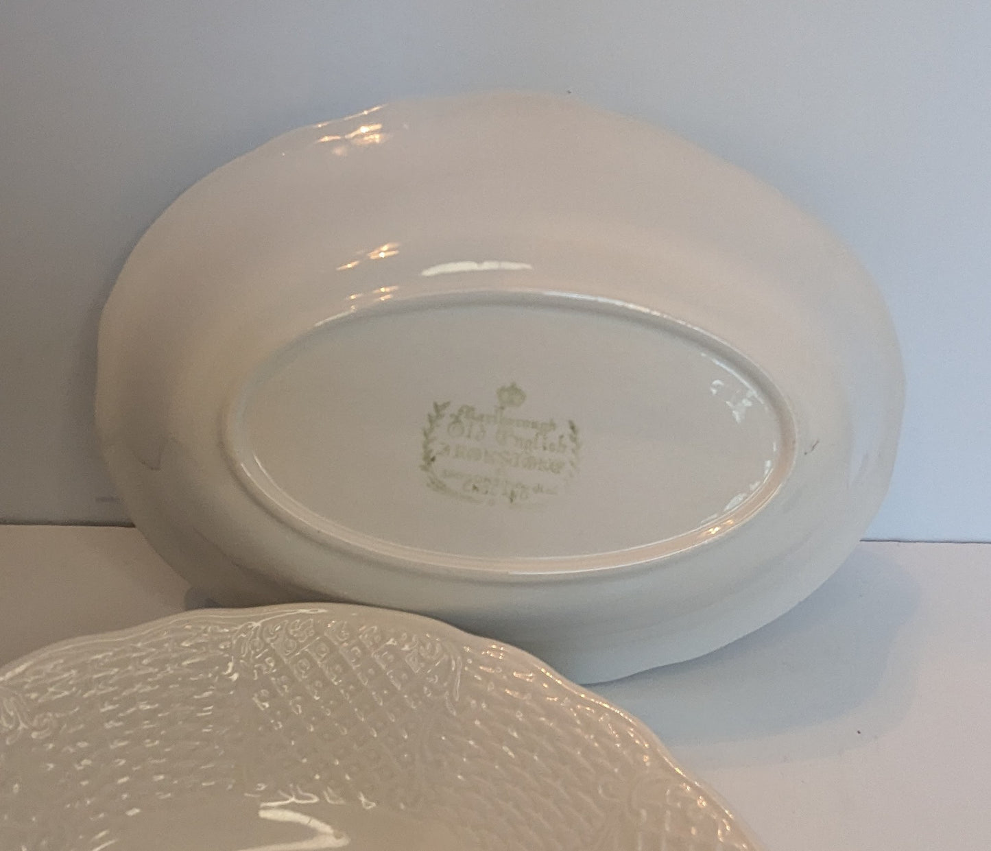 White Marlbarough Serving Bowls