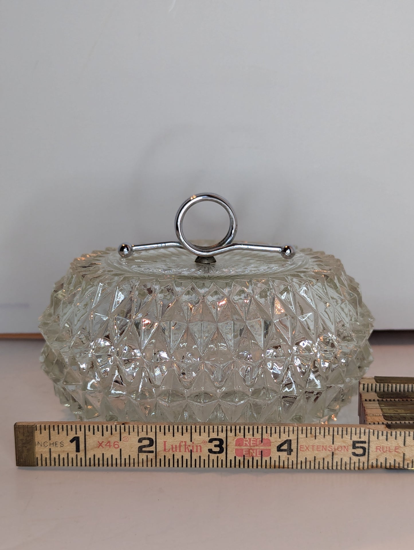 Indiana Glass, Diamond Point, Covered Candy Dish