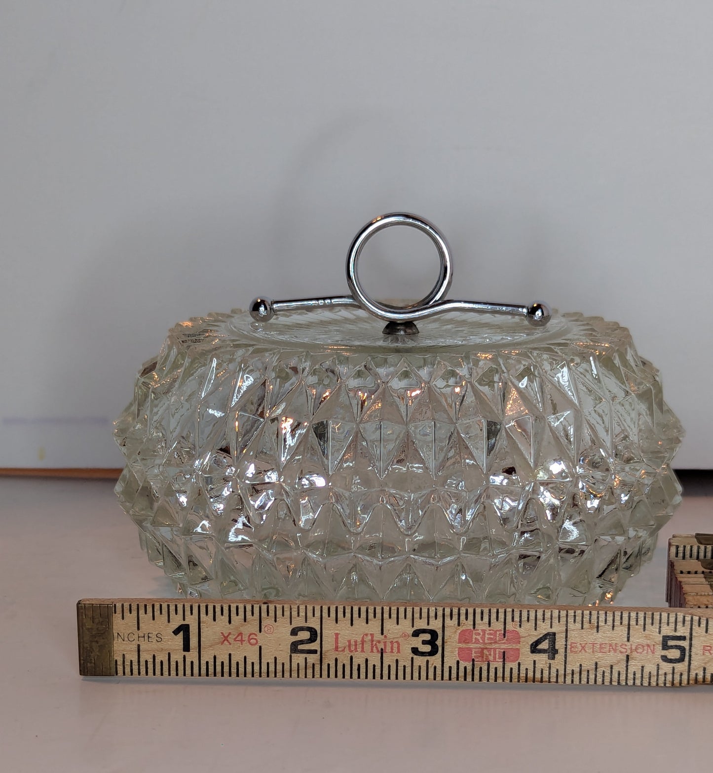 Indiana Glass, Diamond Point, Covered Candy Dish