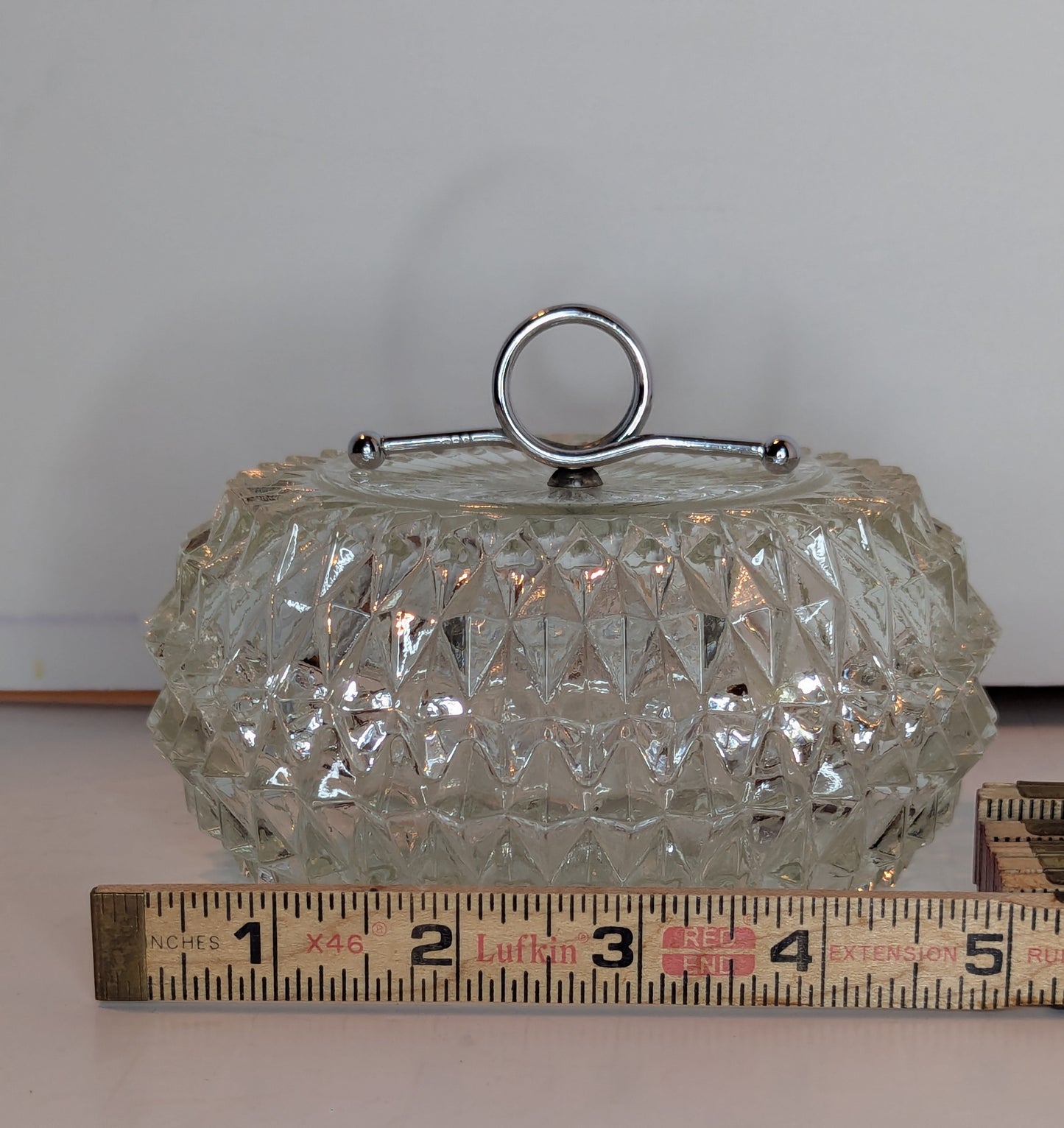 Indiana Glass, Diamond Point, Covered Candy Dish