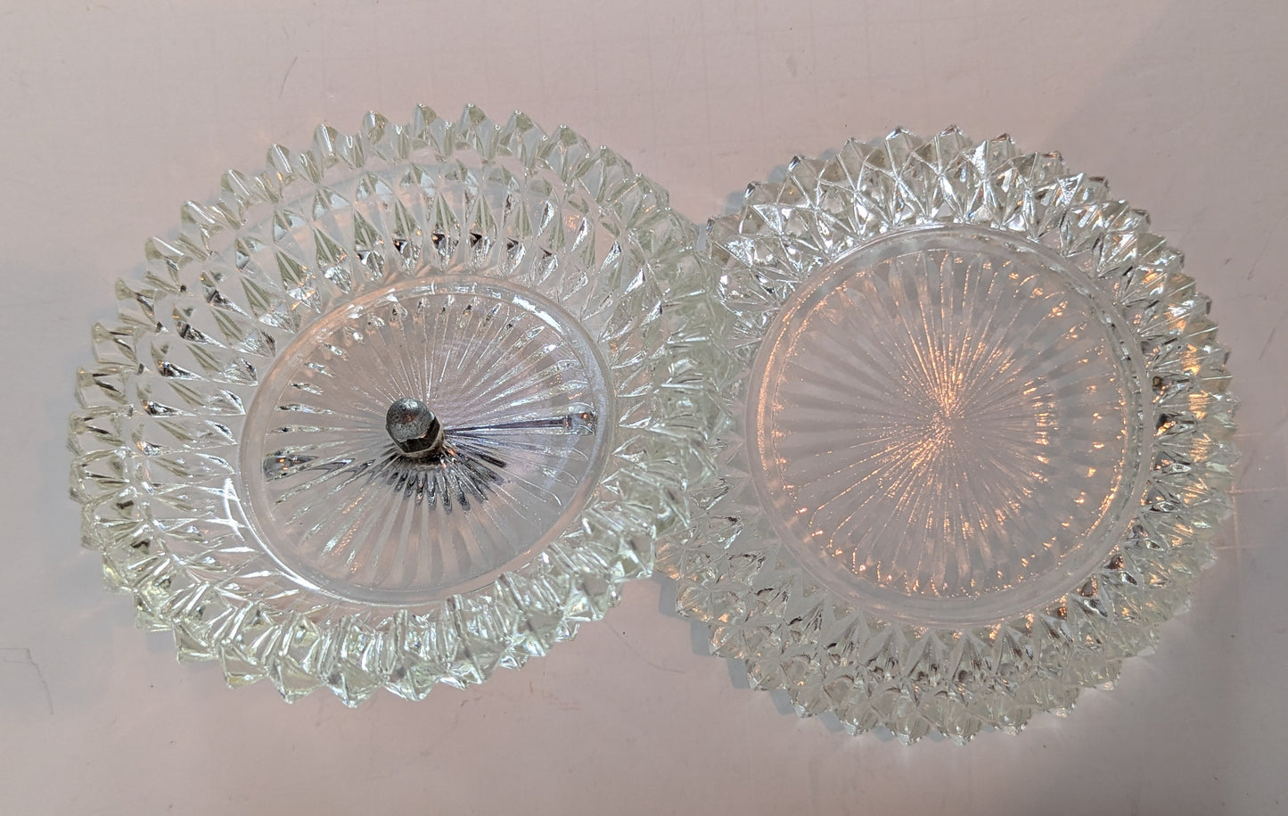 Indiana Glass, Diamond Point, Covered Candy Dish
