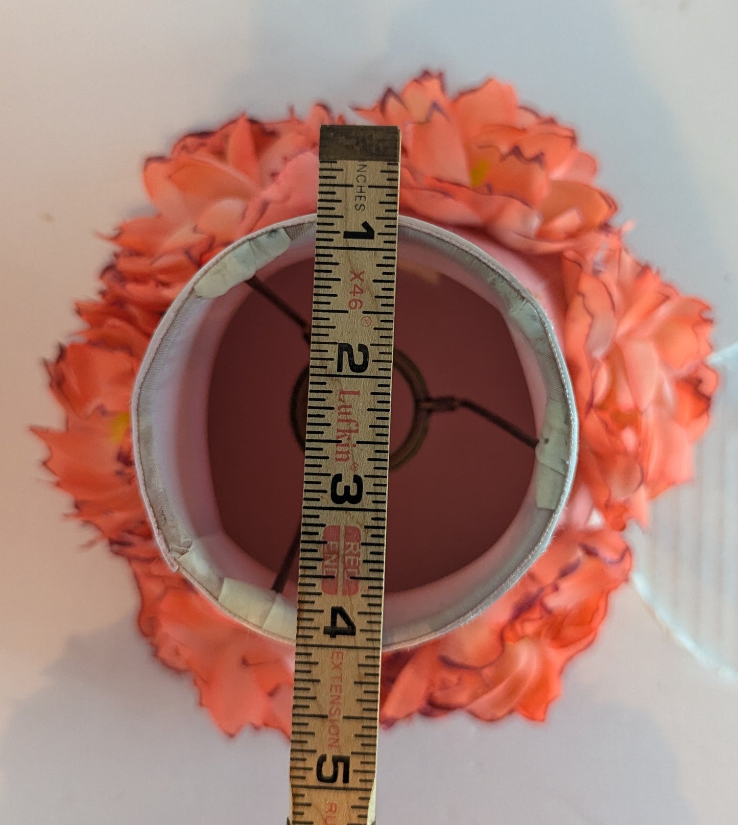 Vintage Floral Cloth Lampshades in Salmon