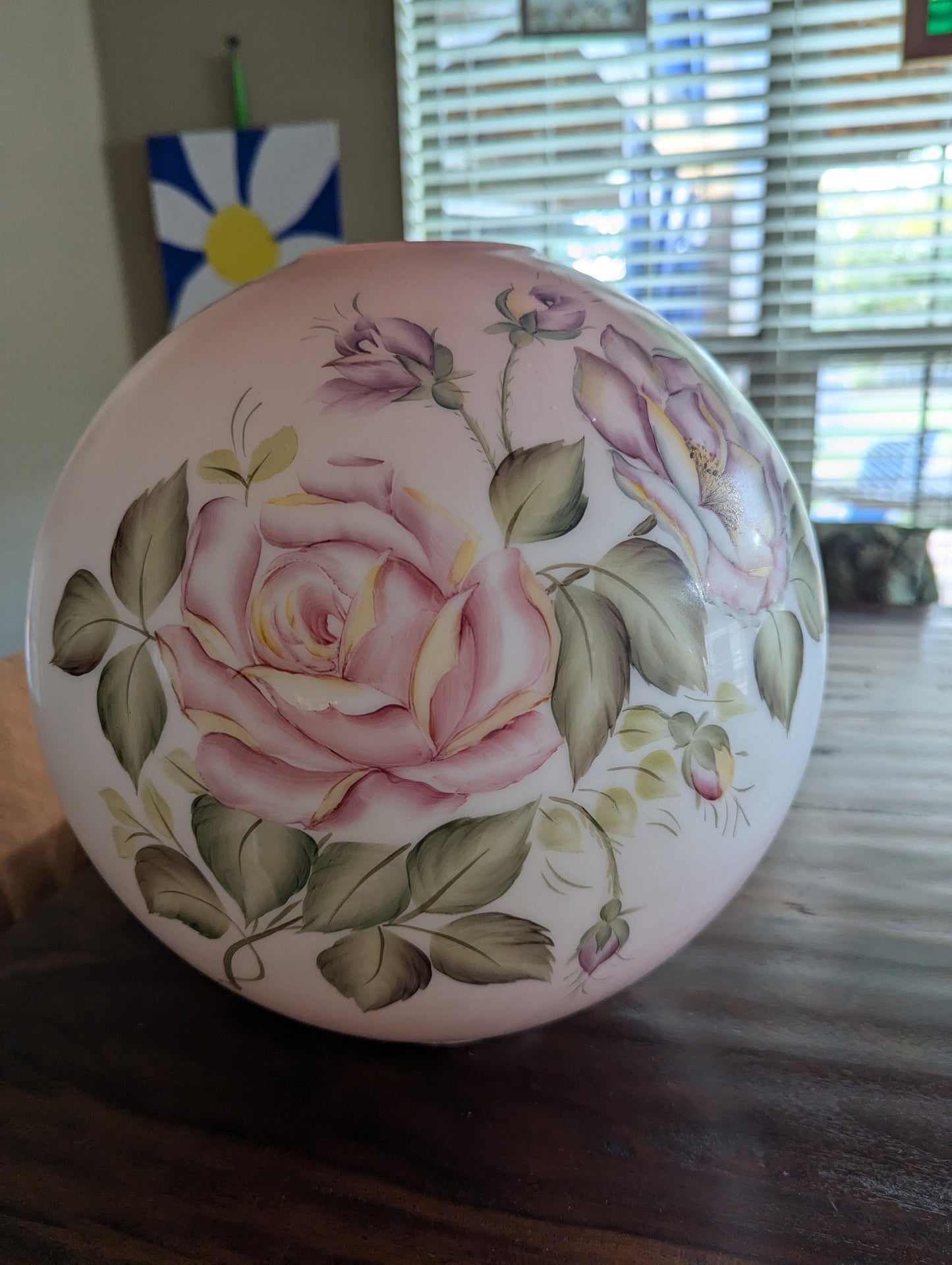 Vintage Hand Painted Glass GWTW Style Globe