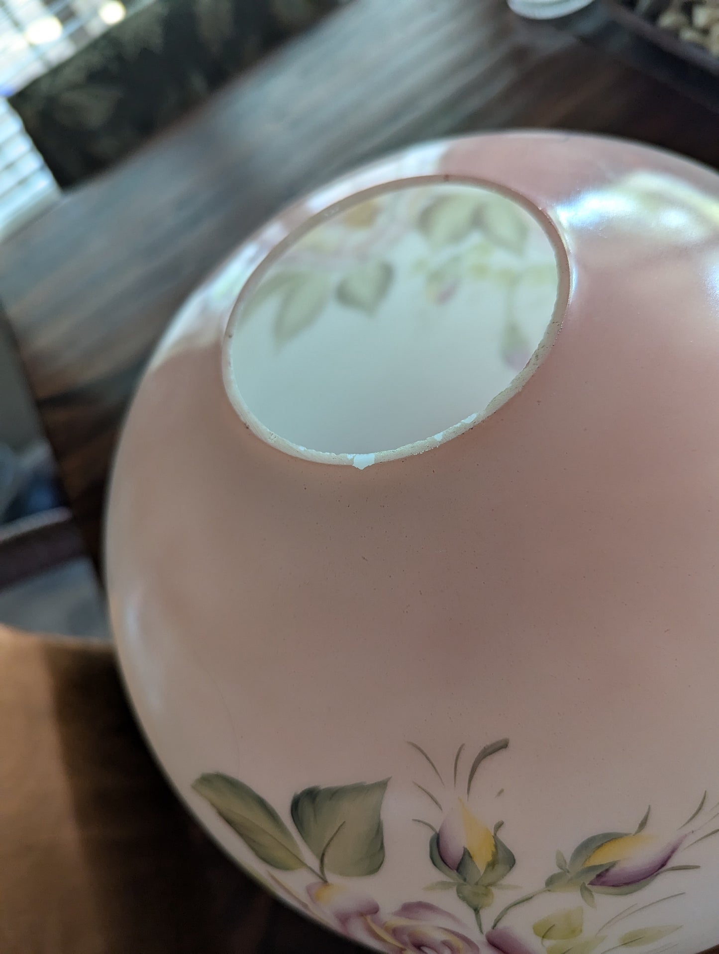 Vintage Hand Painted Glass GWTW Style Globe