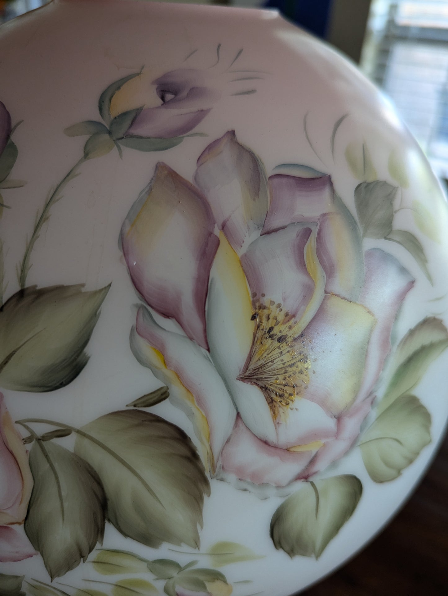 Vintage Hand Painted Glass GWTW Style Globe