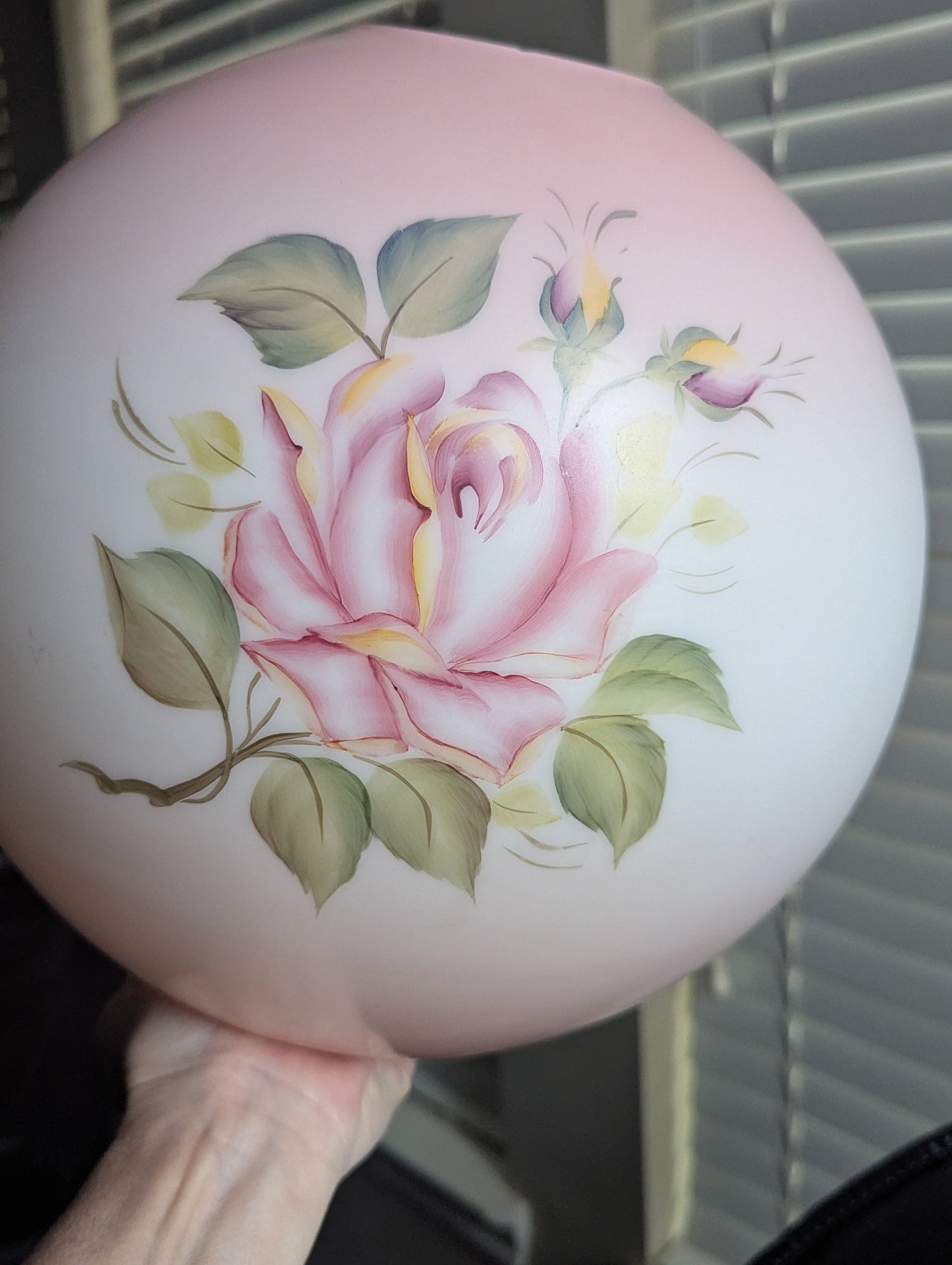 Vintage Hand Painted Glass GWTW Style Globe
