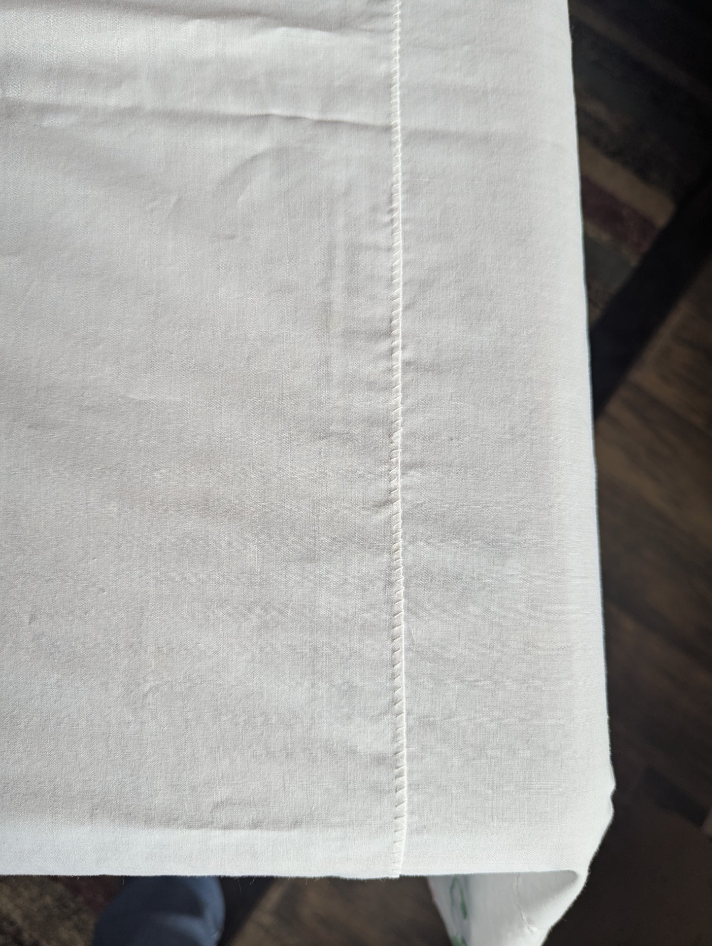 Handmade, Hand Embroidered White Tablecloth