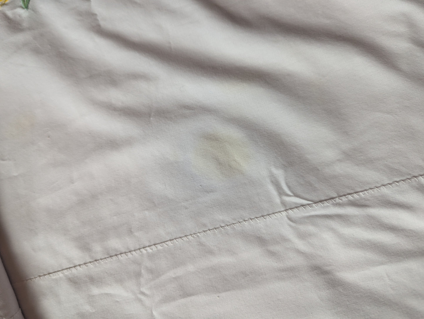 Handmade, Hand Embroidered White Tablecloth