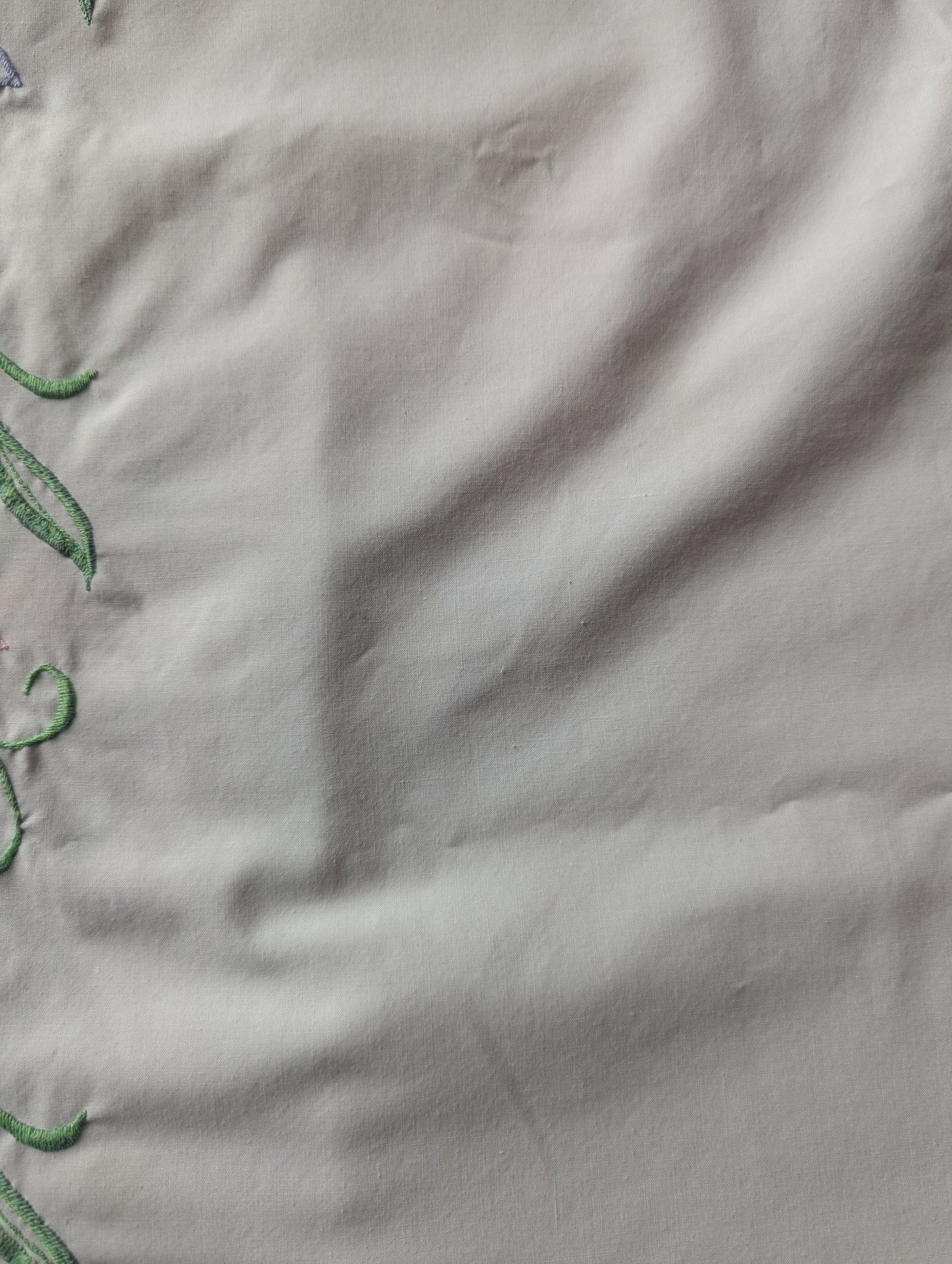 Handmade, Hand Embroidered White Tablecloth