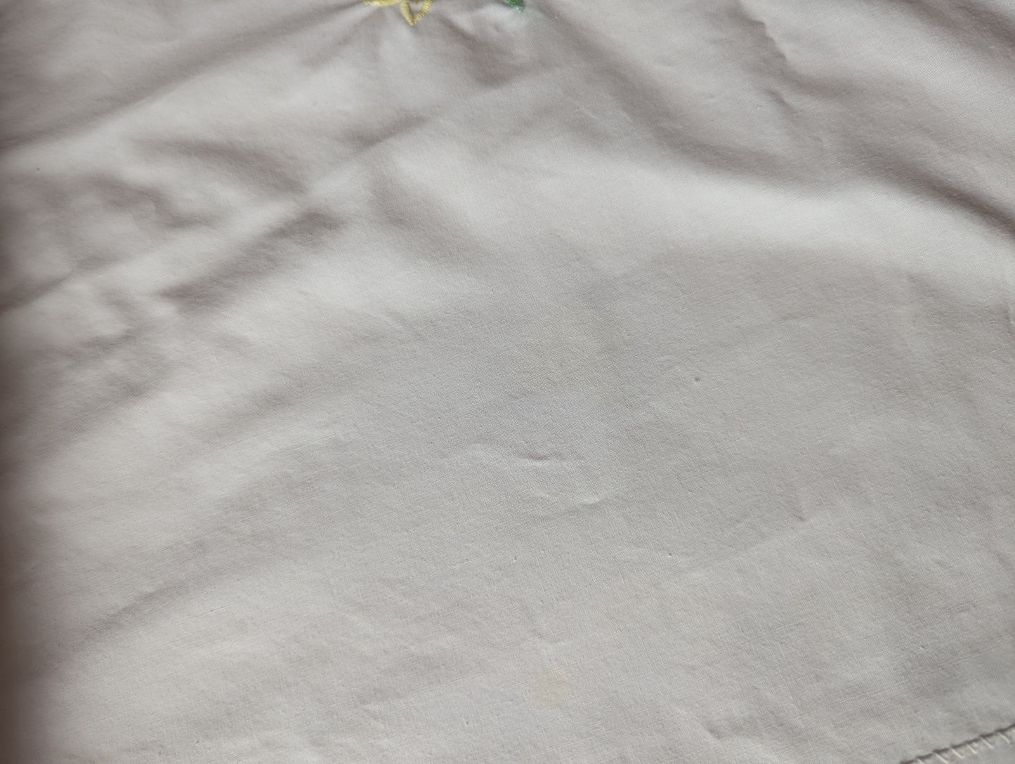 Handmade, Hand Embroidered White Tablecloth