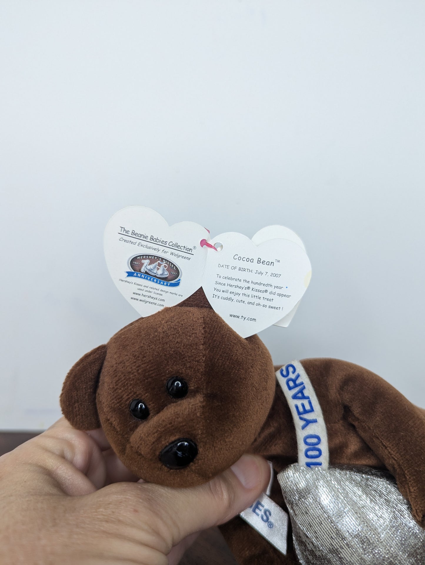 ty 100 years Hershey's Kiss Plush Cocoa Bean