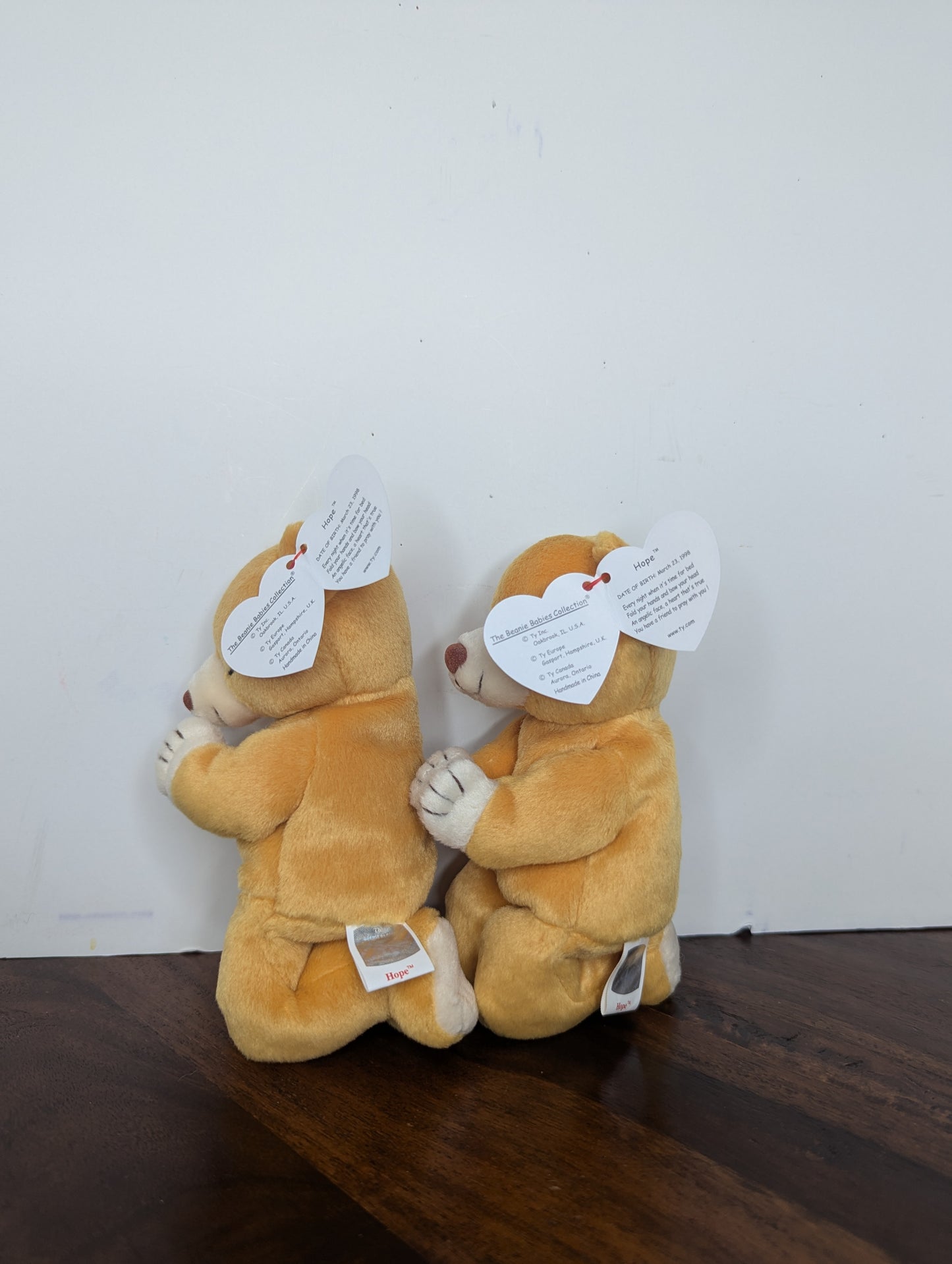 1998 ty Beanie Baby Hope The Praying Bear