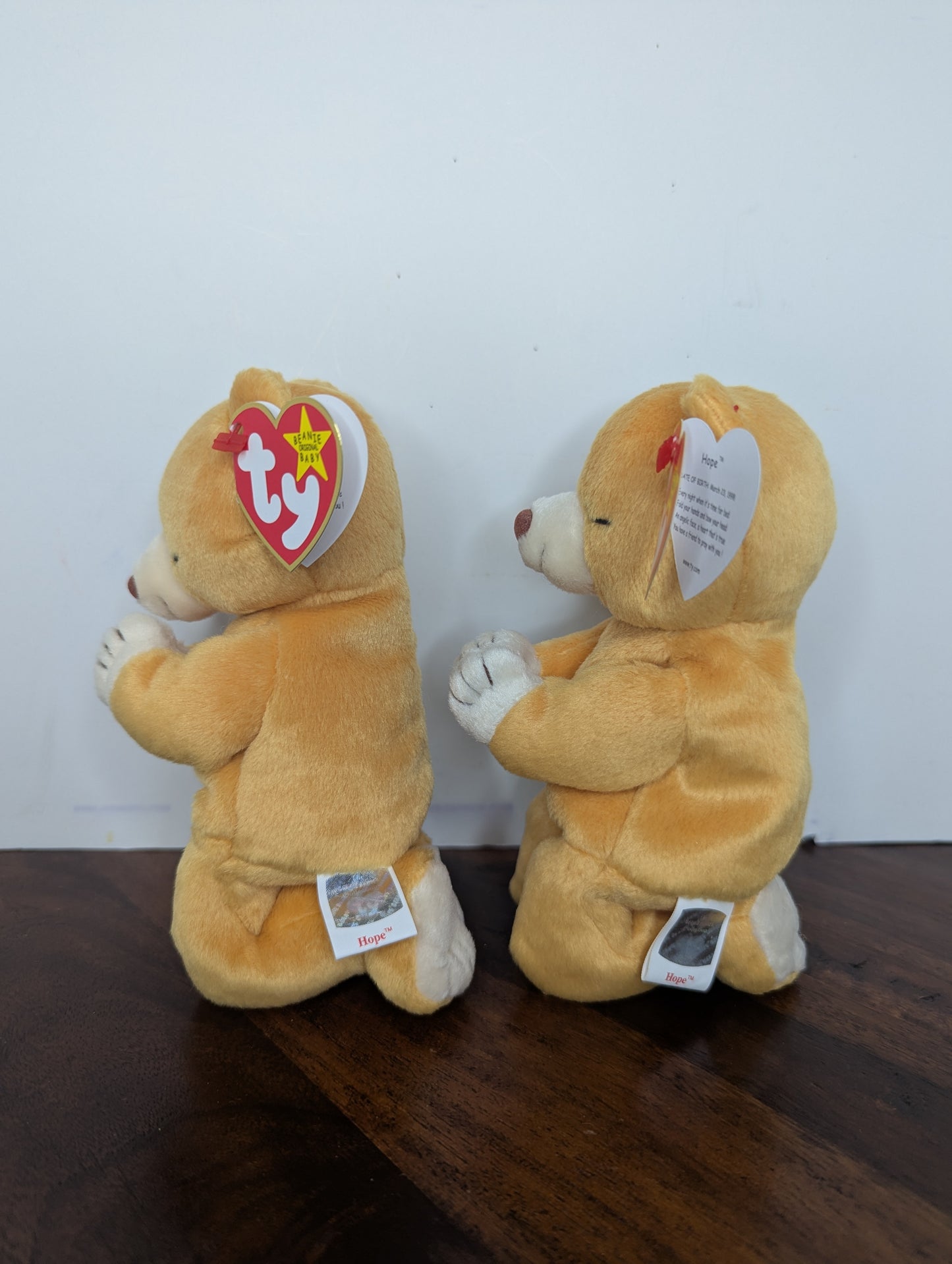 1998 ty Beanie Baby Hope The Praying Bear