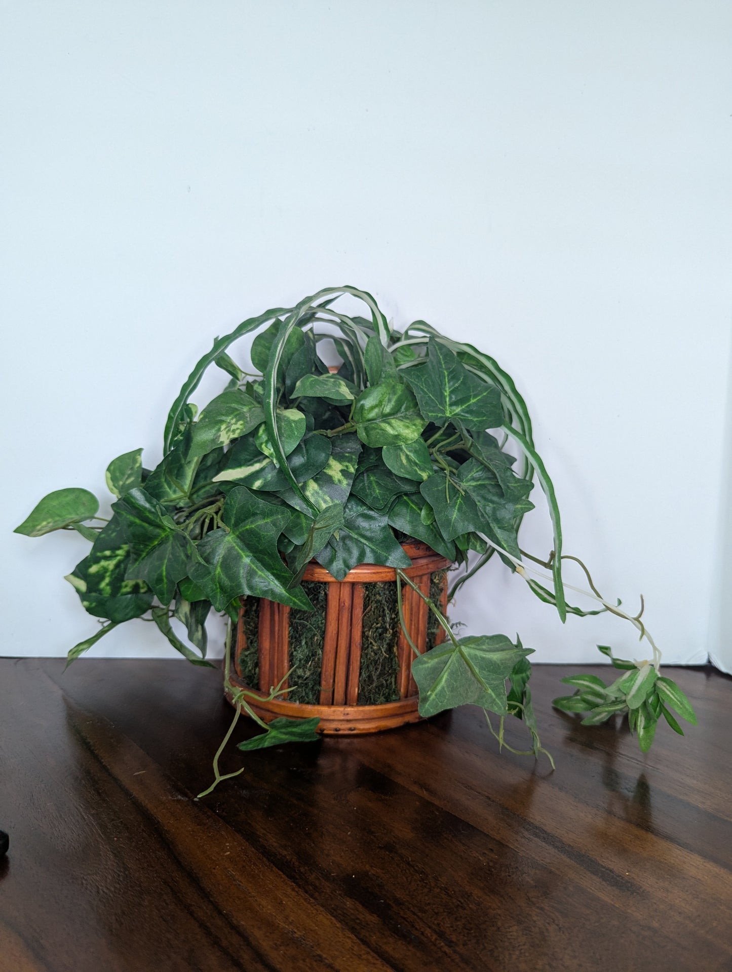 Vintage Rattan Cane Wall Basket