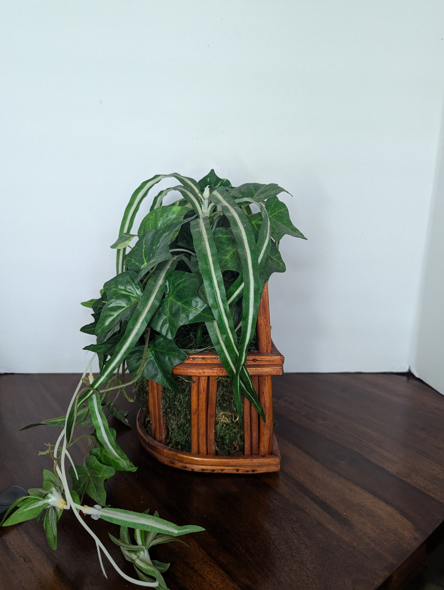 Vintage Rattan Cane Wall Basket