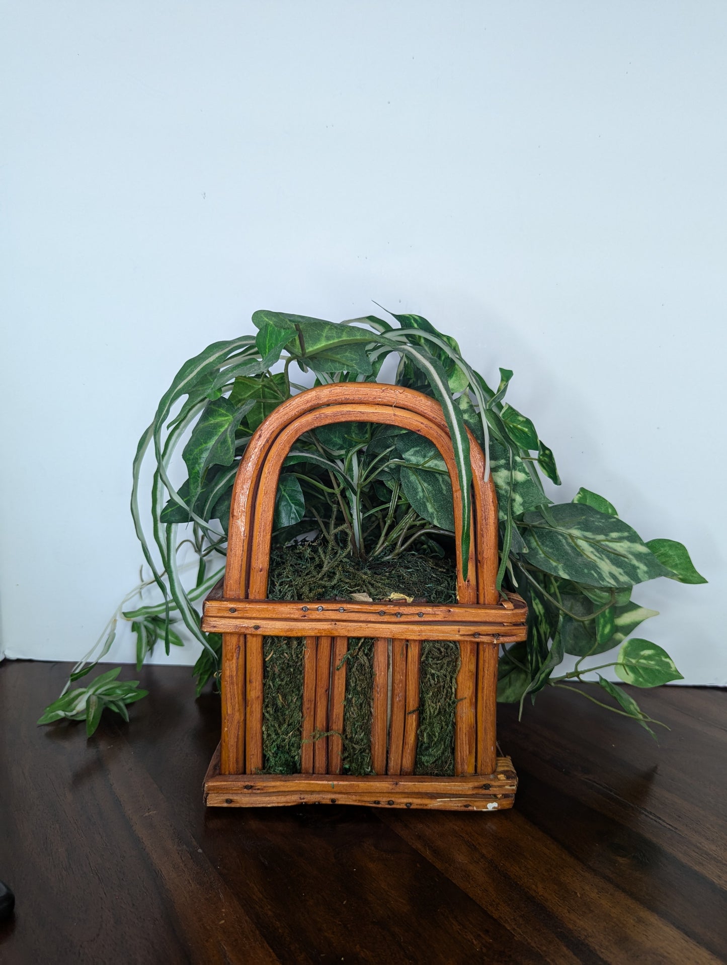 Vintage Rattan Cane Wall Basket