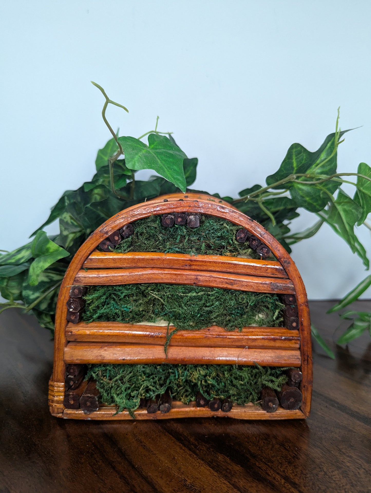 Vintage Rattan Cane Wall Basket