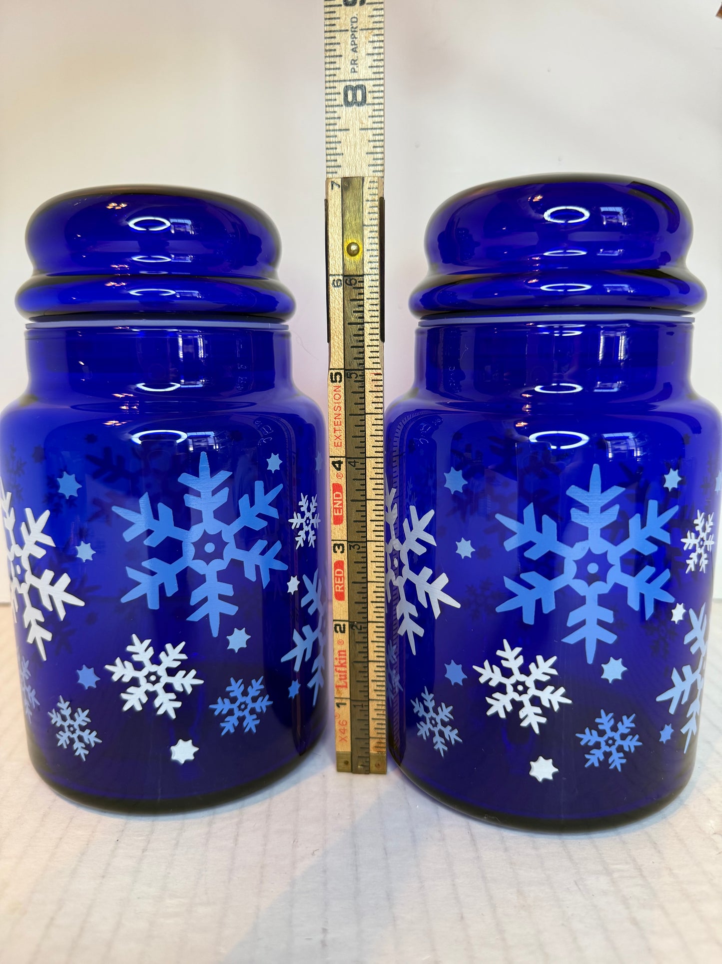 Libbey Matching Cobalt Blue Canisters (2)