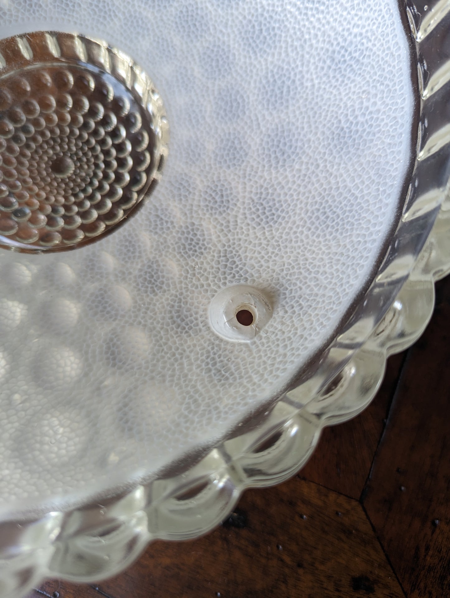 Vintage MCM Glass Light Fixture