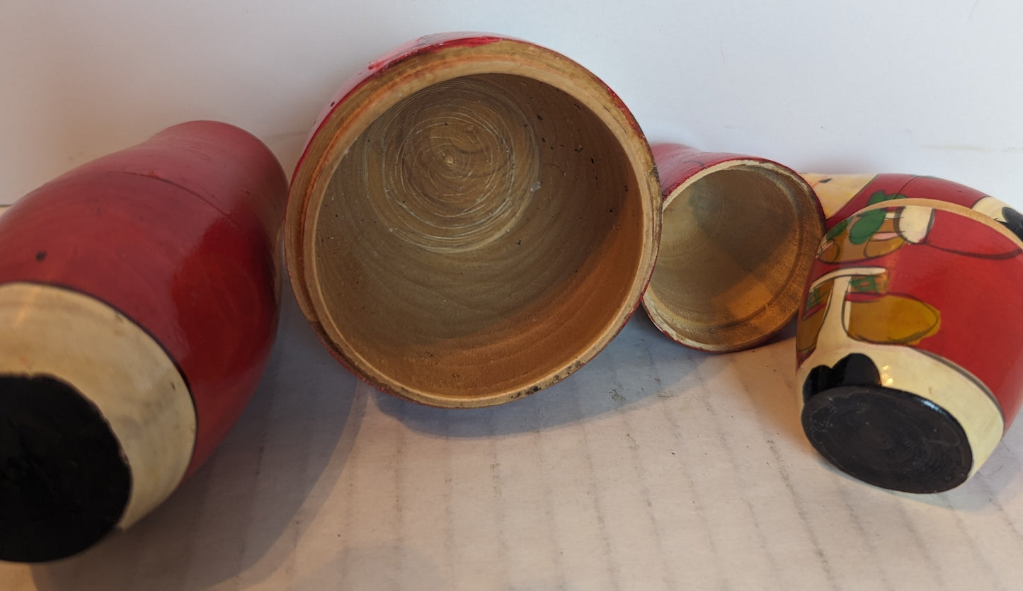 Vintage Wooden Nesting Santas