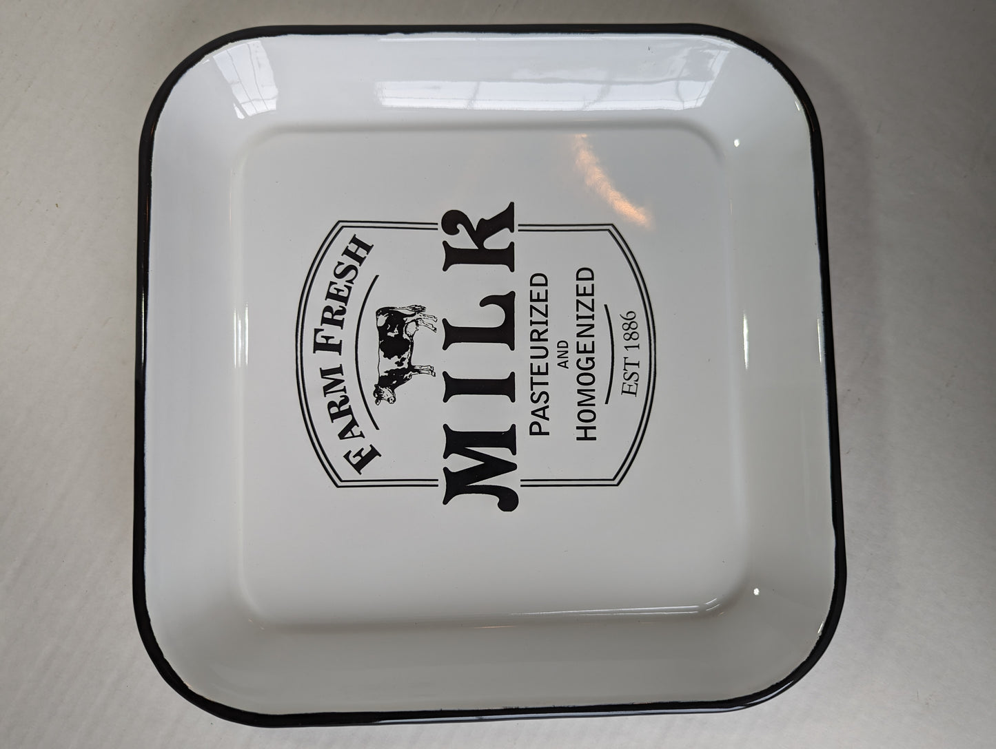 Farm Fresh Milk Enameled Tray