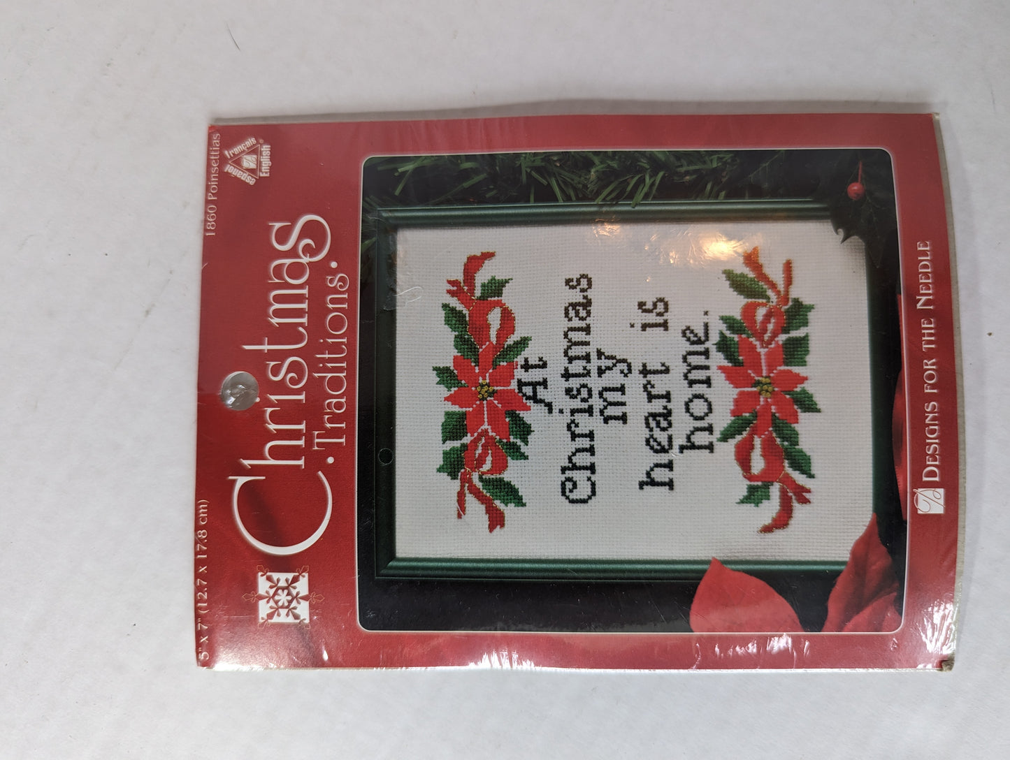 Vintage Christmas Traditions 1860 Poinsettias Needlepoint Kit