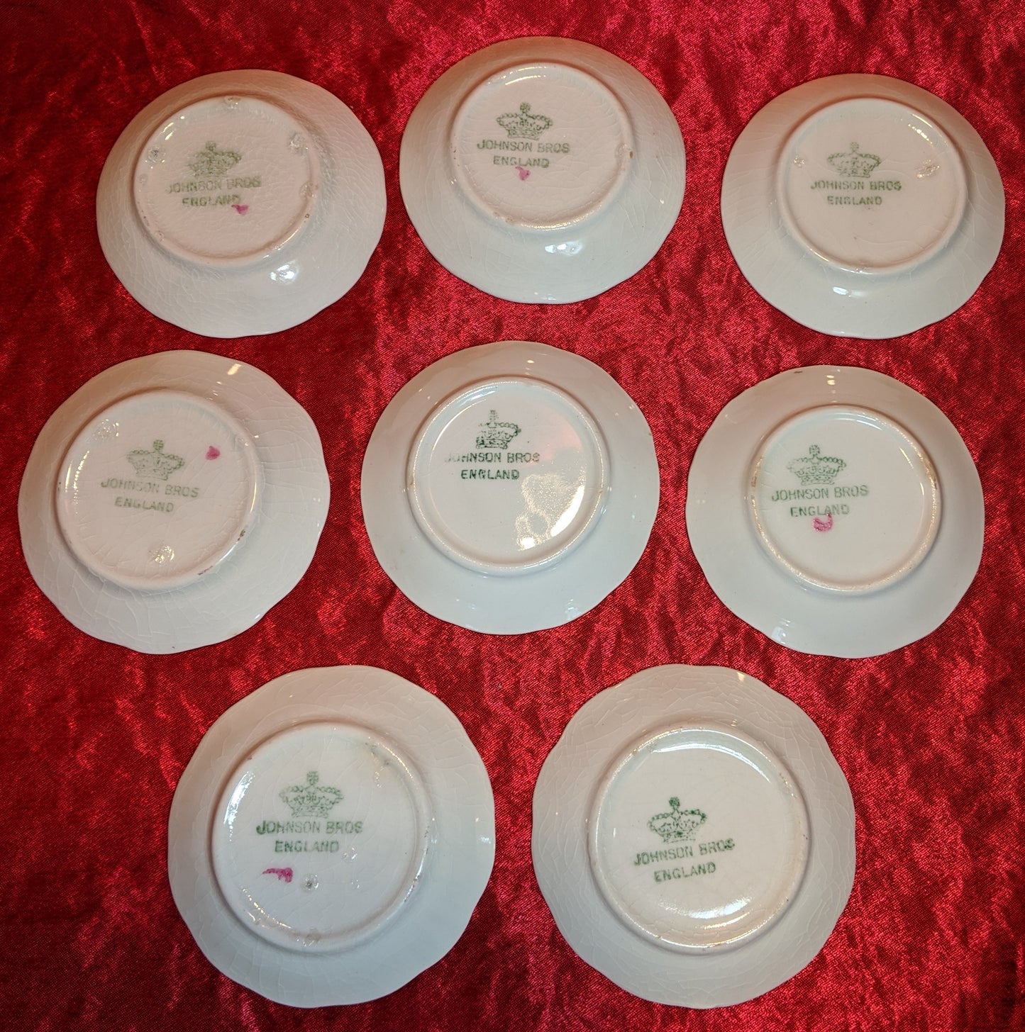 Antique Johnson Brothers England Butter Pats Plates (8)