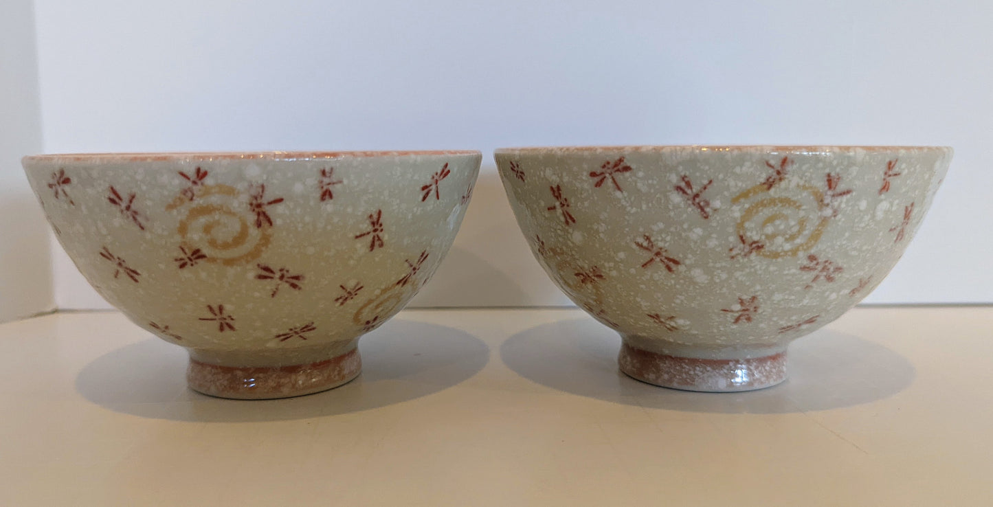 Japanese Ceramic Rice Bowls, Koyuki Tombo