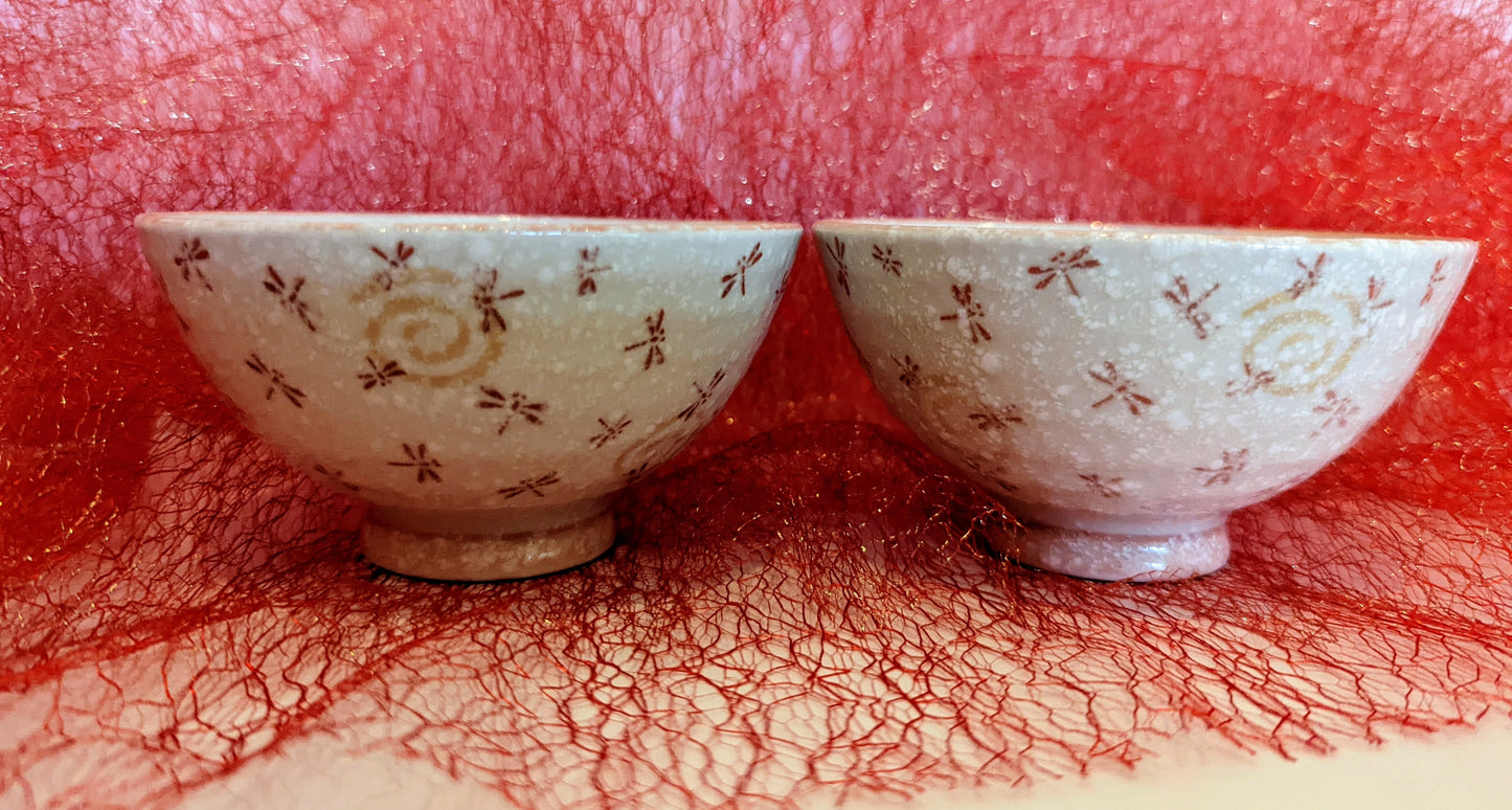 Japanese Ceramic Rice Bowls, Koyuki Tombo