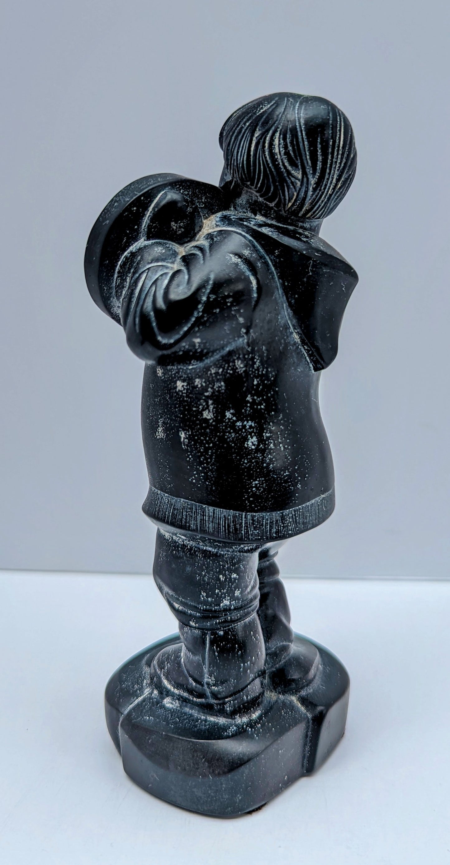 McPhee Black Soapstone Alaskan Inuit Eskimo Boy