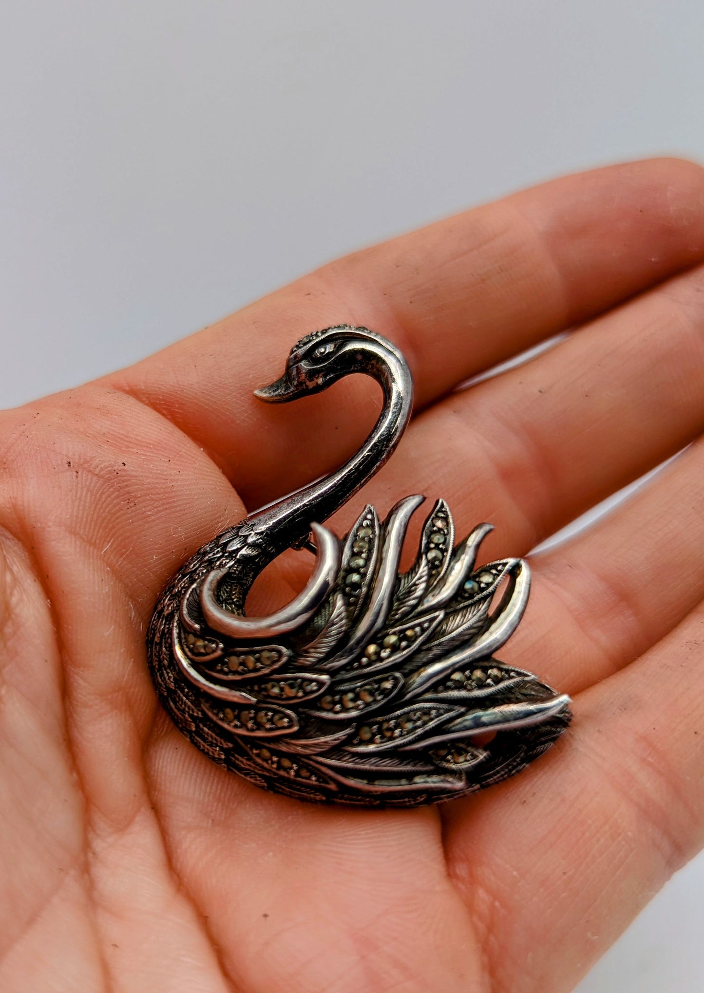 Swan Lapel Pin 1970's