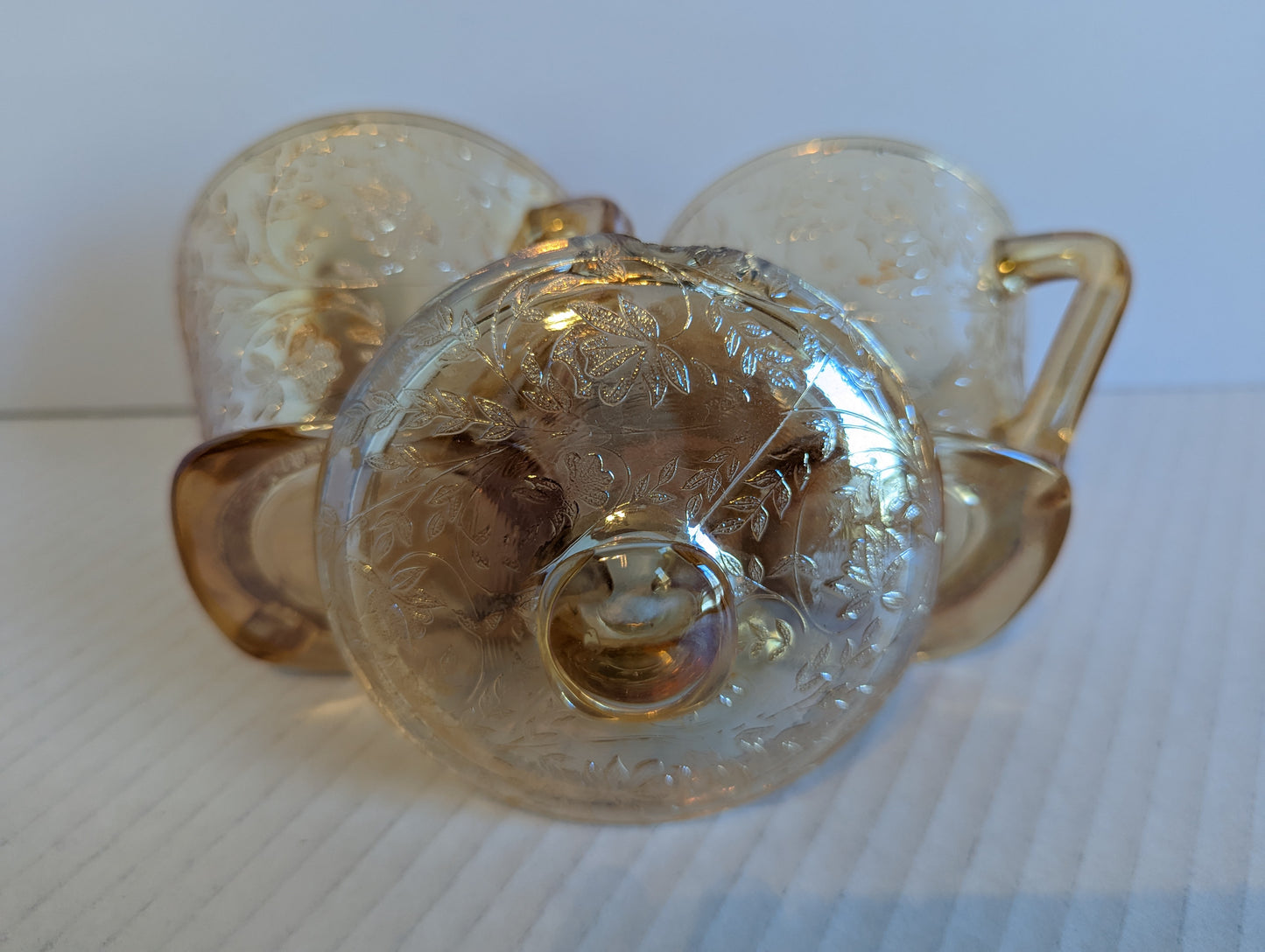 Vintage Jeannette Floragold Louisa Sugar and Creamer Set